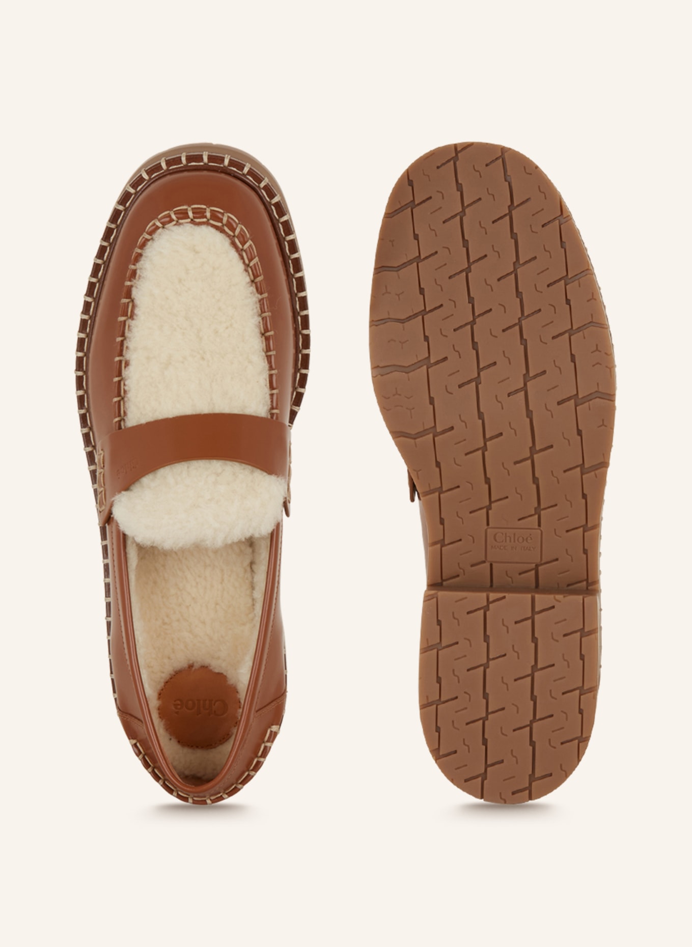 Chloé Loafersy NOUA z prawdziwym futrem, Kolor: 242 CARAMELLO (Obrazek 5)