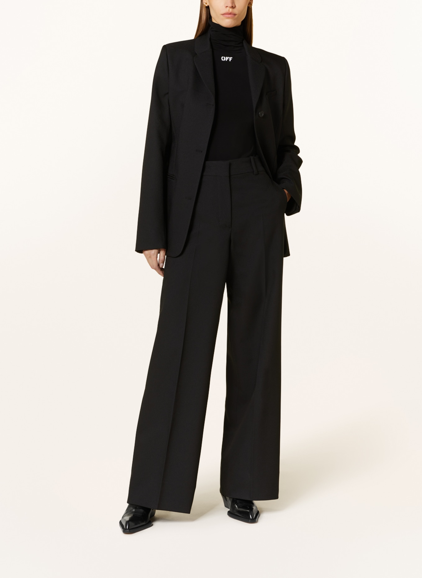 Off-White Wide leg trousers, Color: BLACK (Image 2)