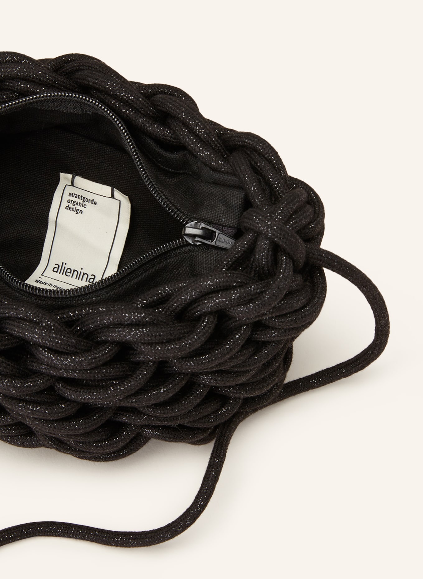alienina Crossbody bag VERO with glitter thread, Color: BLACK (Image 3)