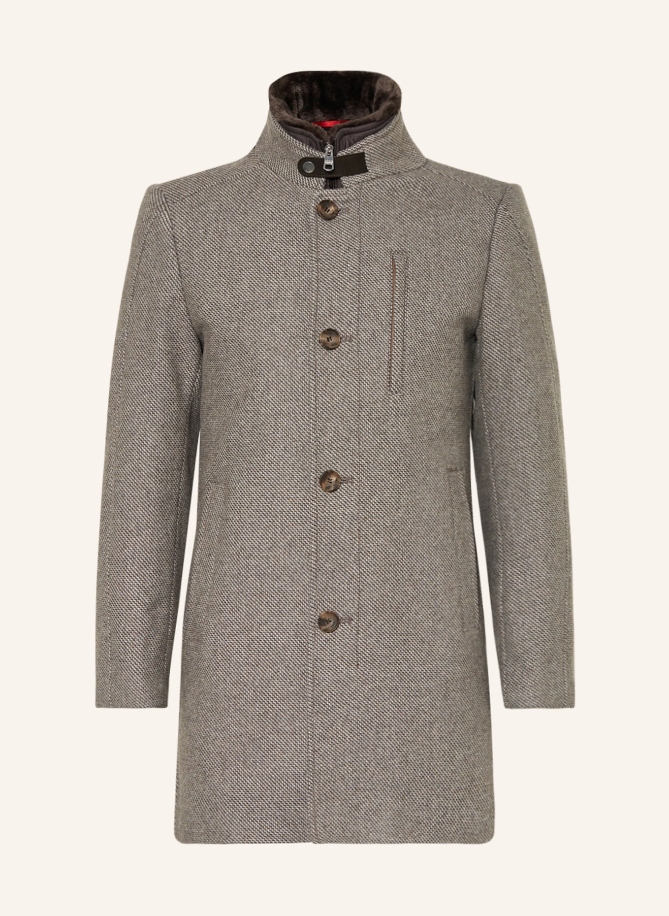CINQUE Coat CIARSENAL with detachable trim and faux fur, Color: 22 hellbraun (Image 1)
