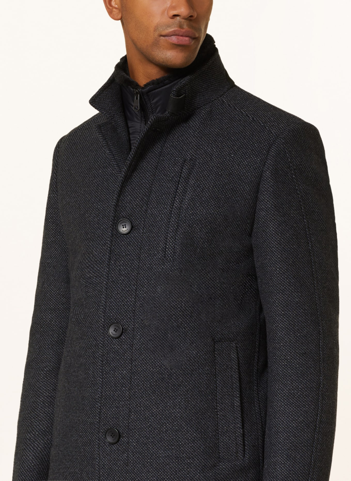 CINQUE Płaszcz CIARSENAL z odpinaną podpinką i sztucznym futrem, Kolor: GRANATOWY (Obrazek 4)