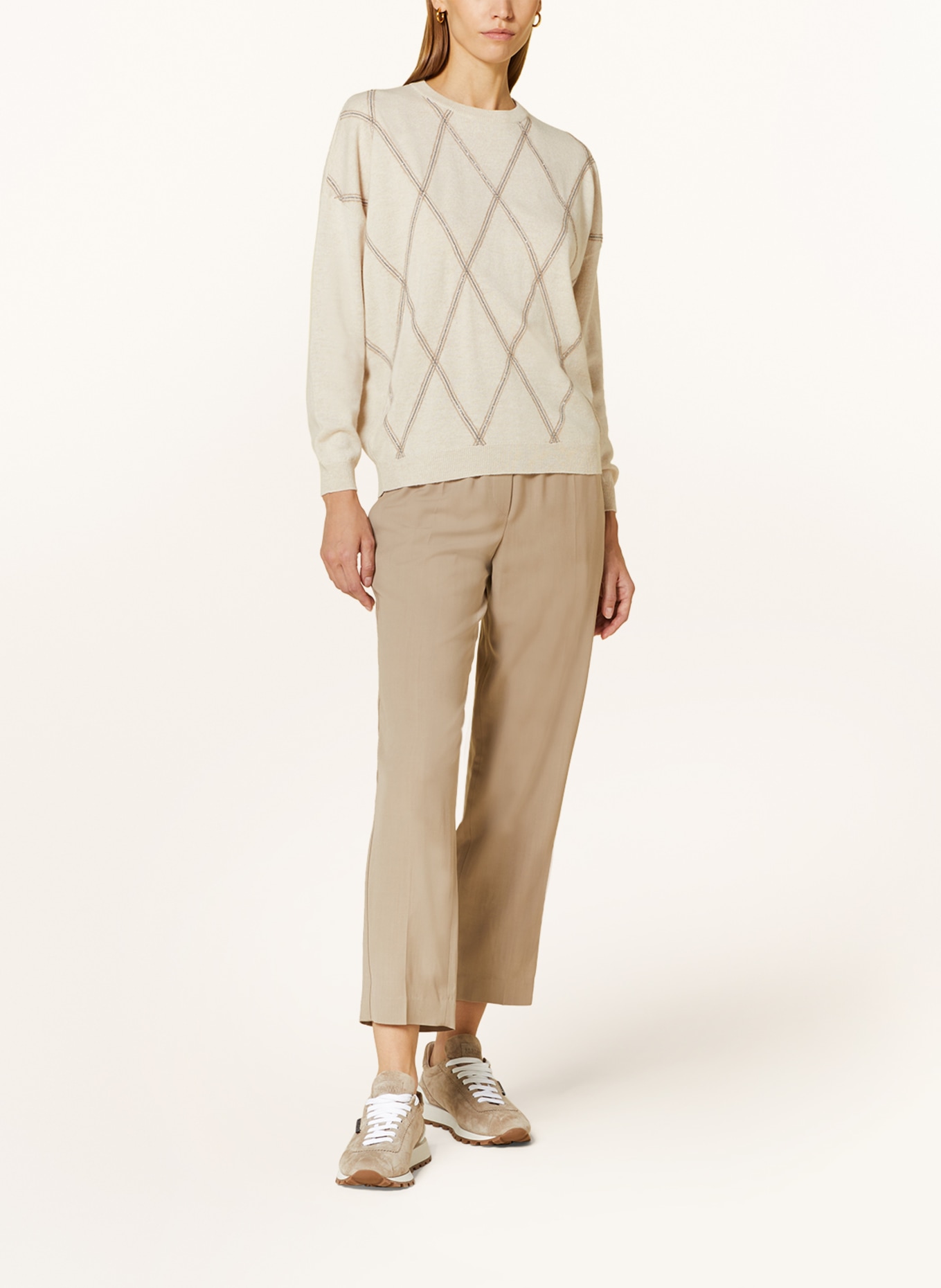 BRUNELLO CUCINELLI Sweater, Color: CREAM/ SILVER/ BEIGE (Image 2)