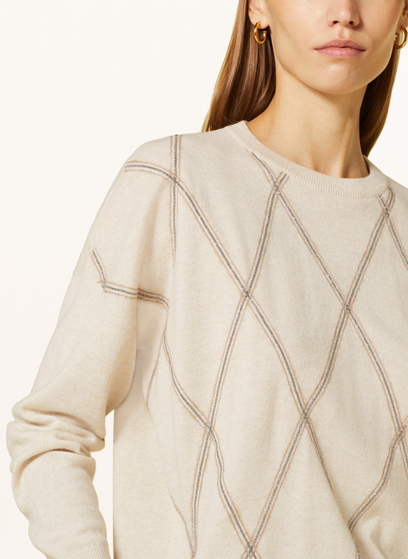 BRUNELLO CUCINELLI Sweater, Color: CREAM/ SILVER/ BEIGE (Image 4)