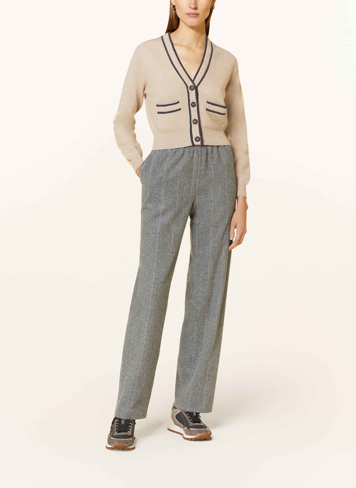 BRUNELLO CUCINELLI Cardigan with cashmere, Color: BEIGE (Image 2)