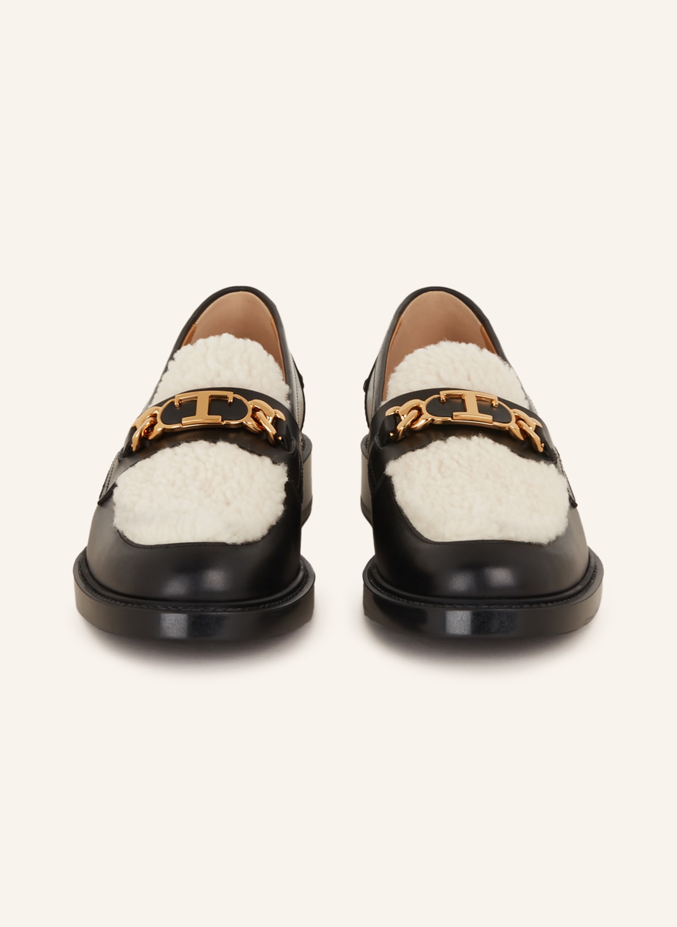 TOD'S Loafers with real fur, Color: BLACK/ ECRU (Image 3)