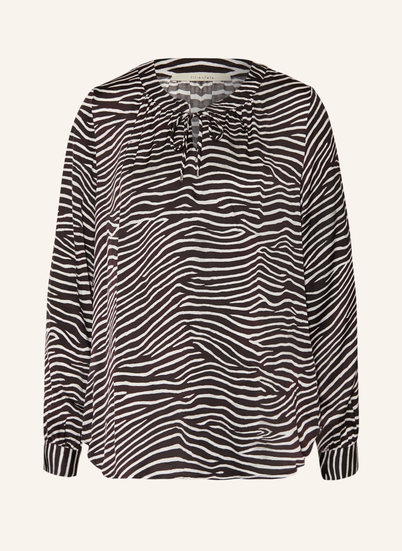 lilienfels Shirt blouse in satin, Color: BLACK/ WHITE (Image 1)