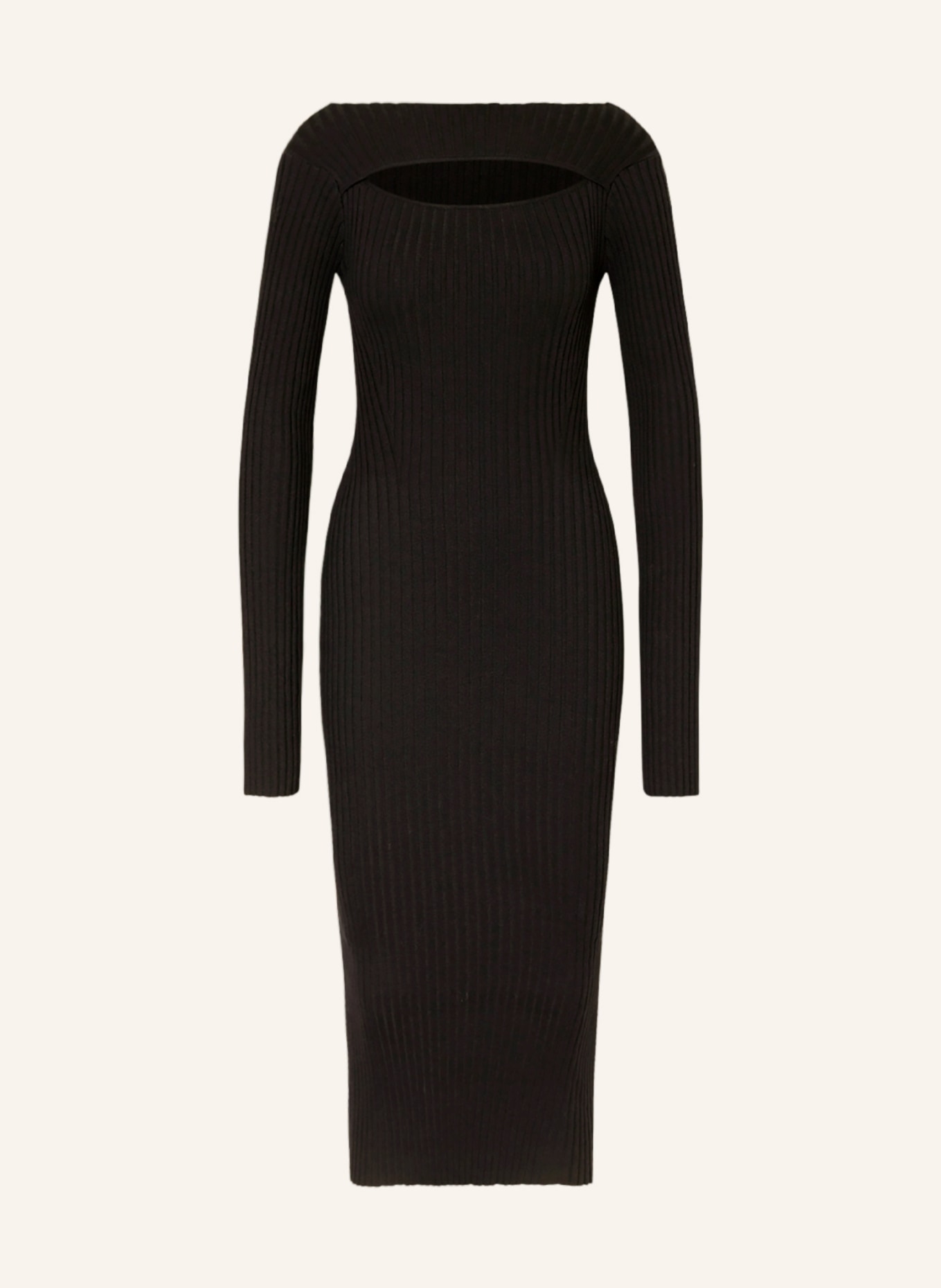 ANINE BING Knit dress LORA with cut-out, Color: BLACK (Image 1)