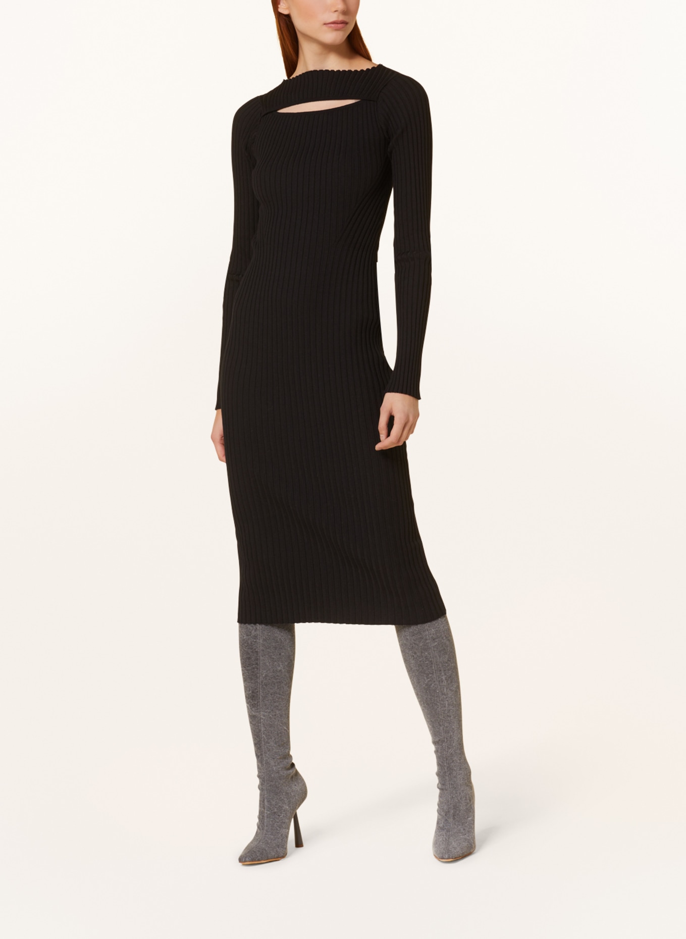 ANINE BING Knit dress LORA with cut-out, Color: BLACK (Image 2)