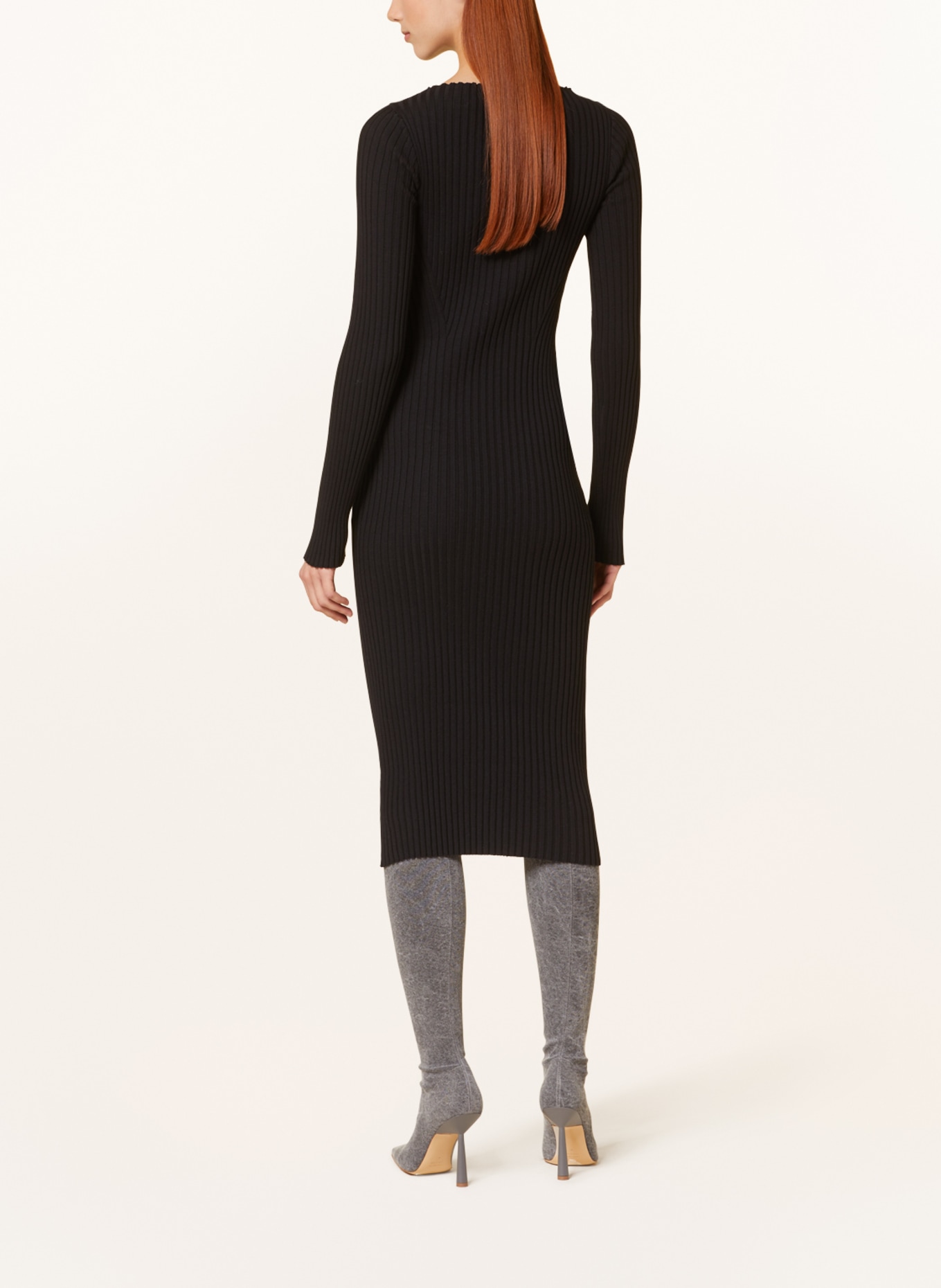 ANINE BING Knit dress LORA with cut-out, Color: BLACK (Image 3)