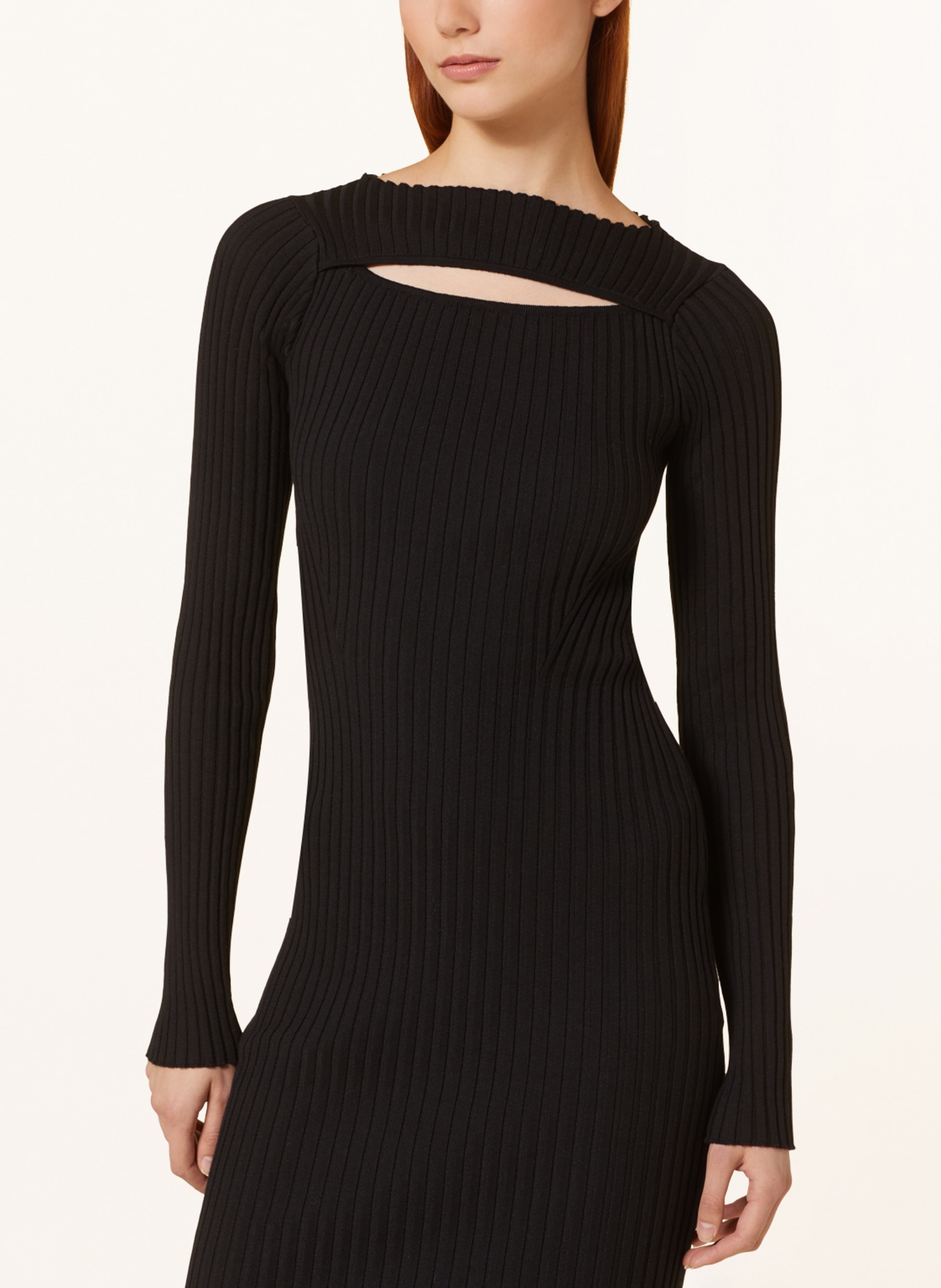 ANINE BING Knit dress LORA with cut-out, Color: BLACK (Image 4)