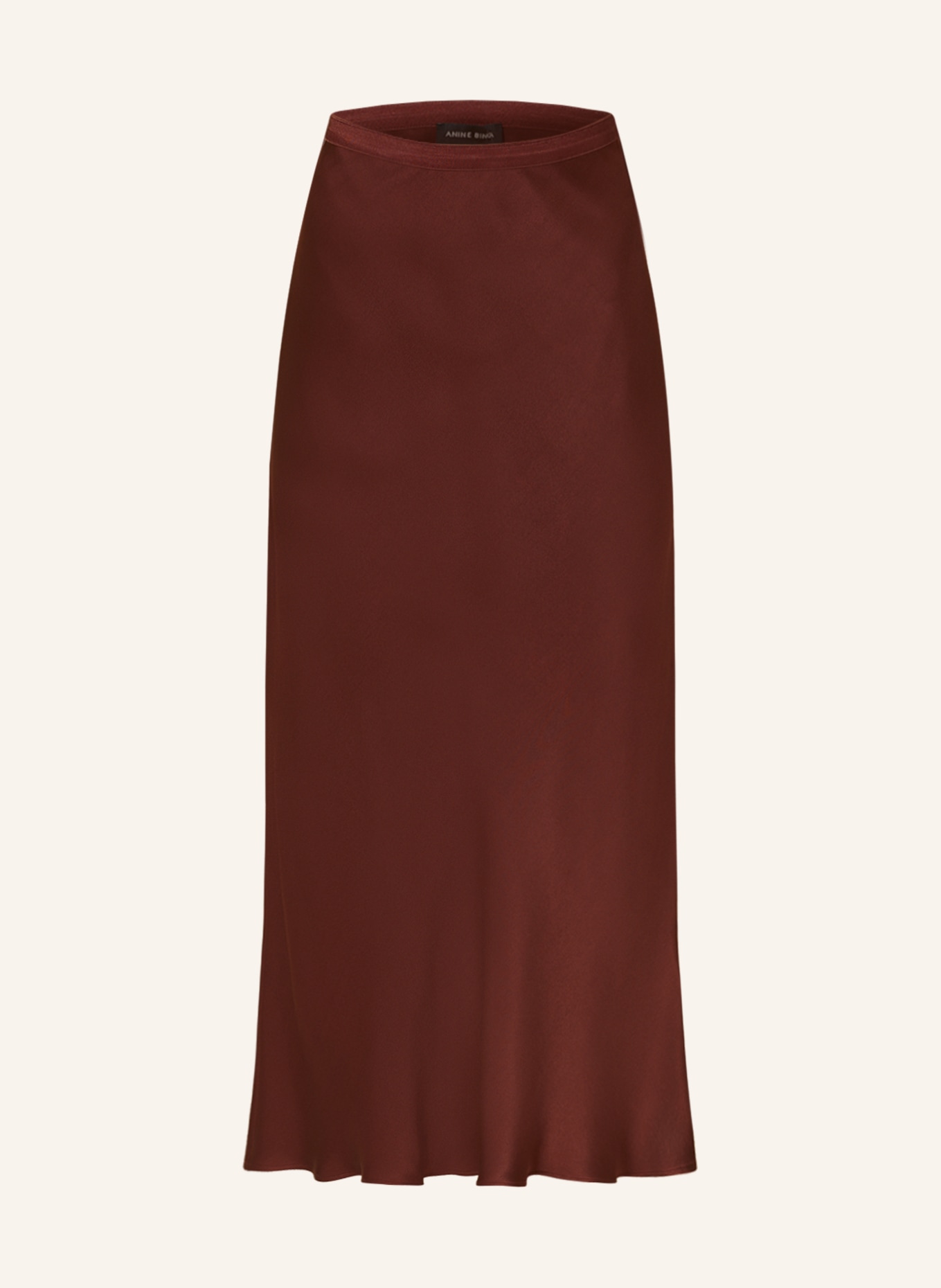 ANINE BING  Saténová sukně BAR z hedvábí, Barva: TMAVĚ HNĚDÁ (Obrázek 1)