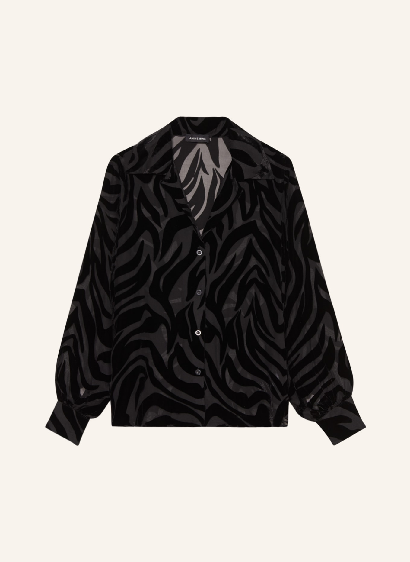 ANINE BING Velvet blouse MYLAH, Color: BLACK (Image 1)