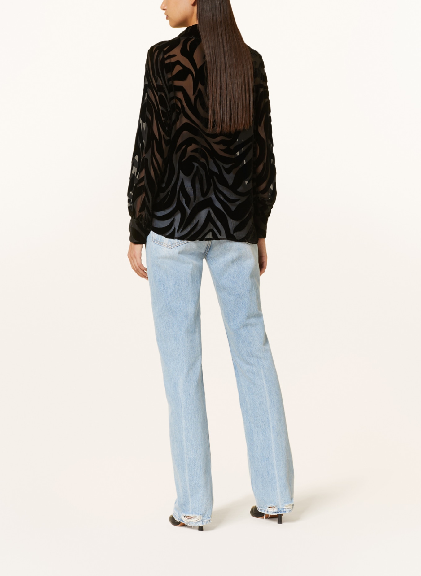 ANINE BING Velvet blouse MYLAH, Color: BLACK (Image 3)
