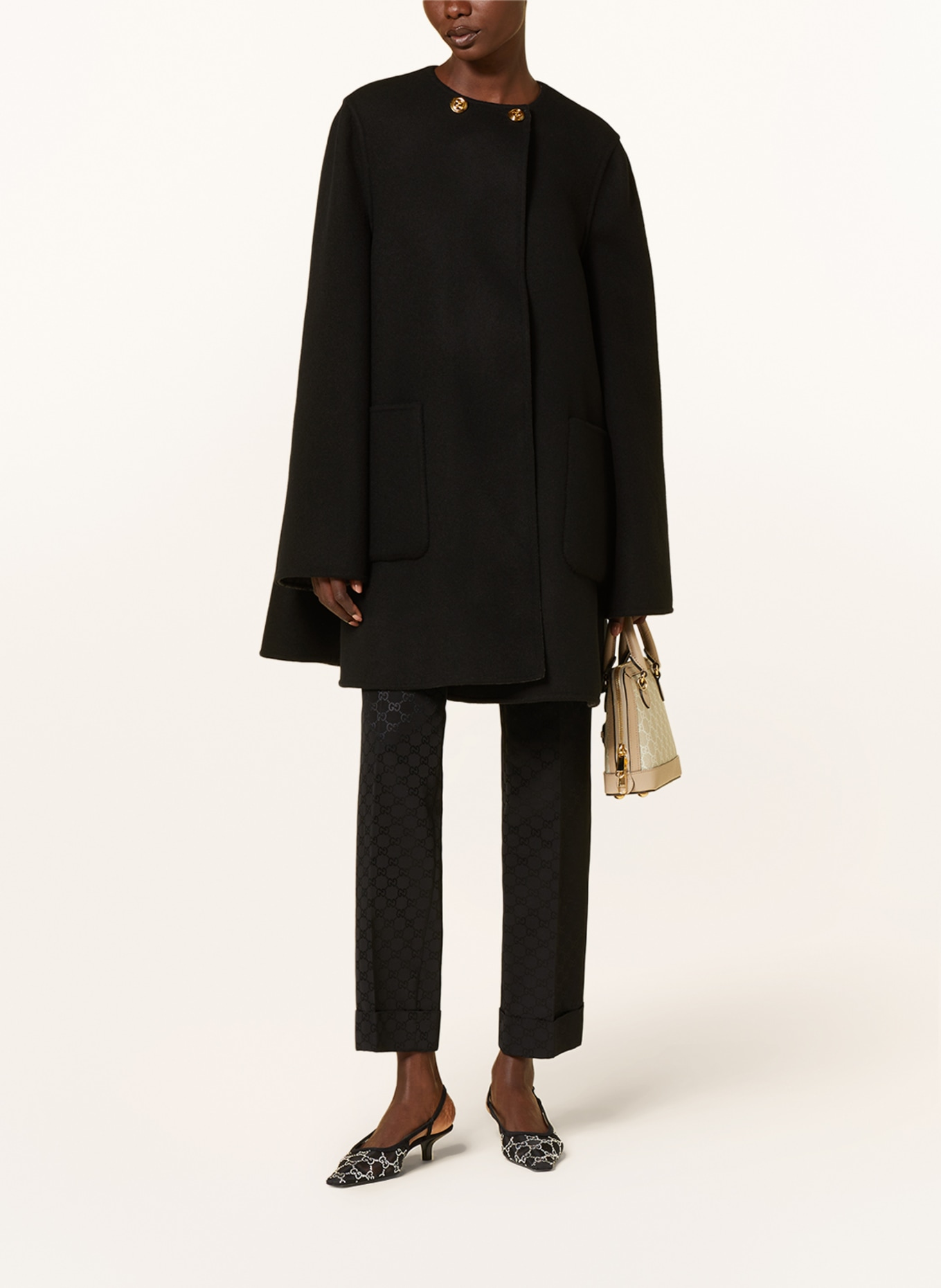 GUCCI Reversible pea coat, Color: BLACK/ GRAY (Image 2)