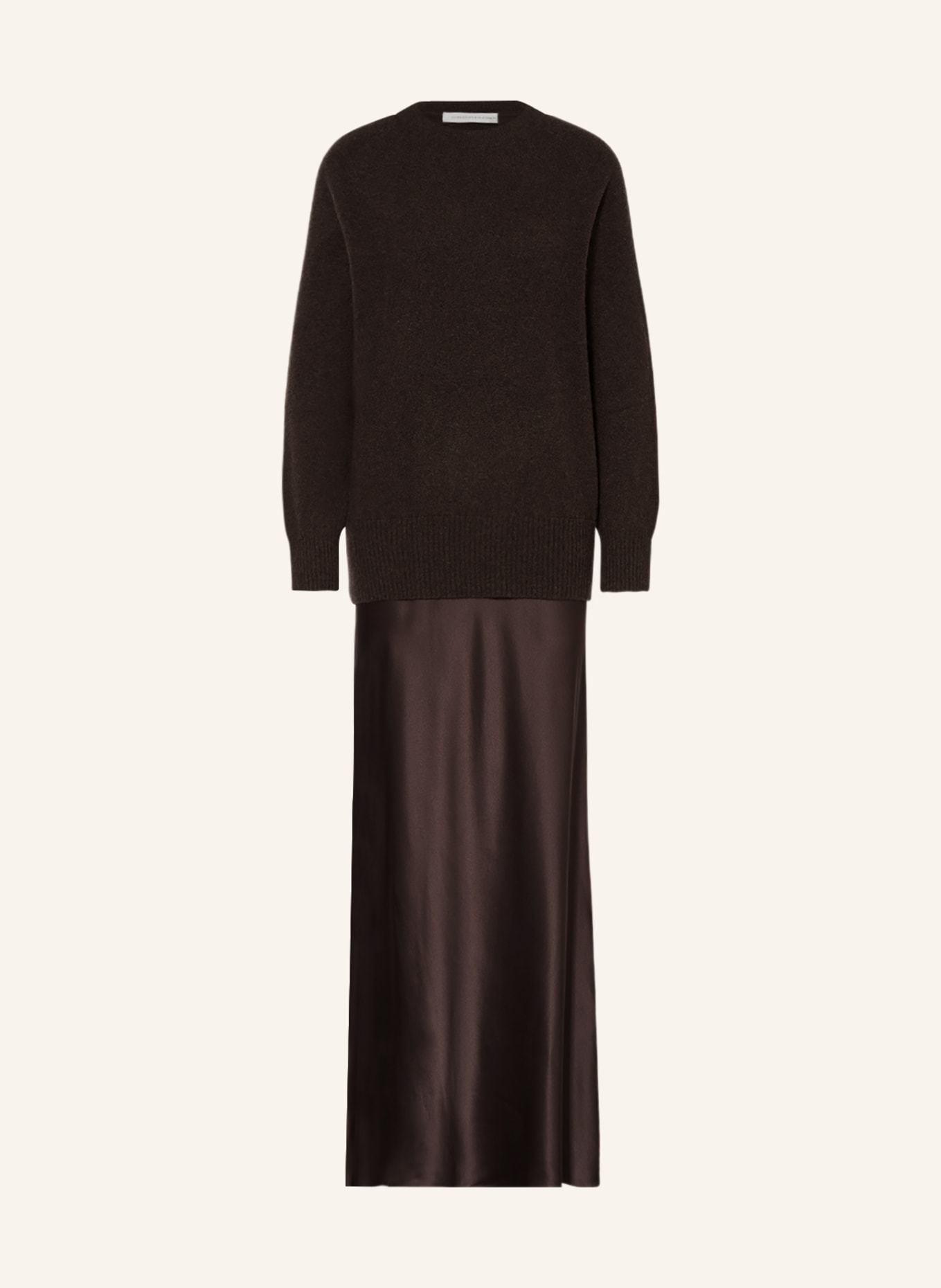 CHRISTOPHER ESBER Dress MONUMENT in mixed materials with silk and cashmere, Color: DARK BROWN (Image 1)