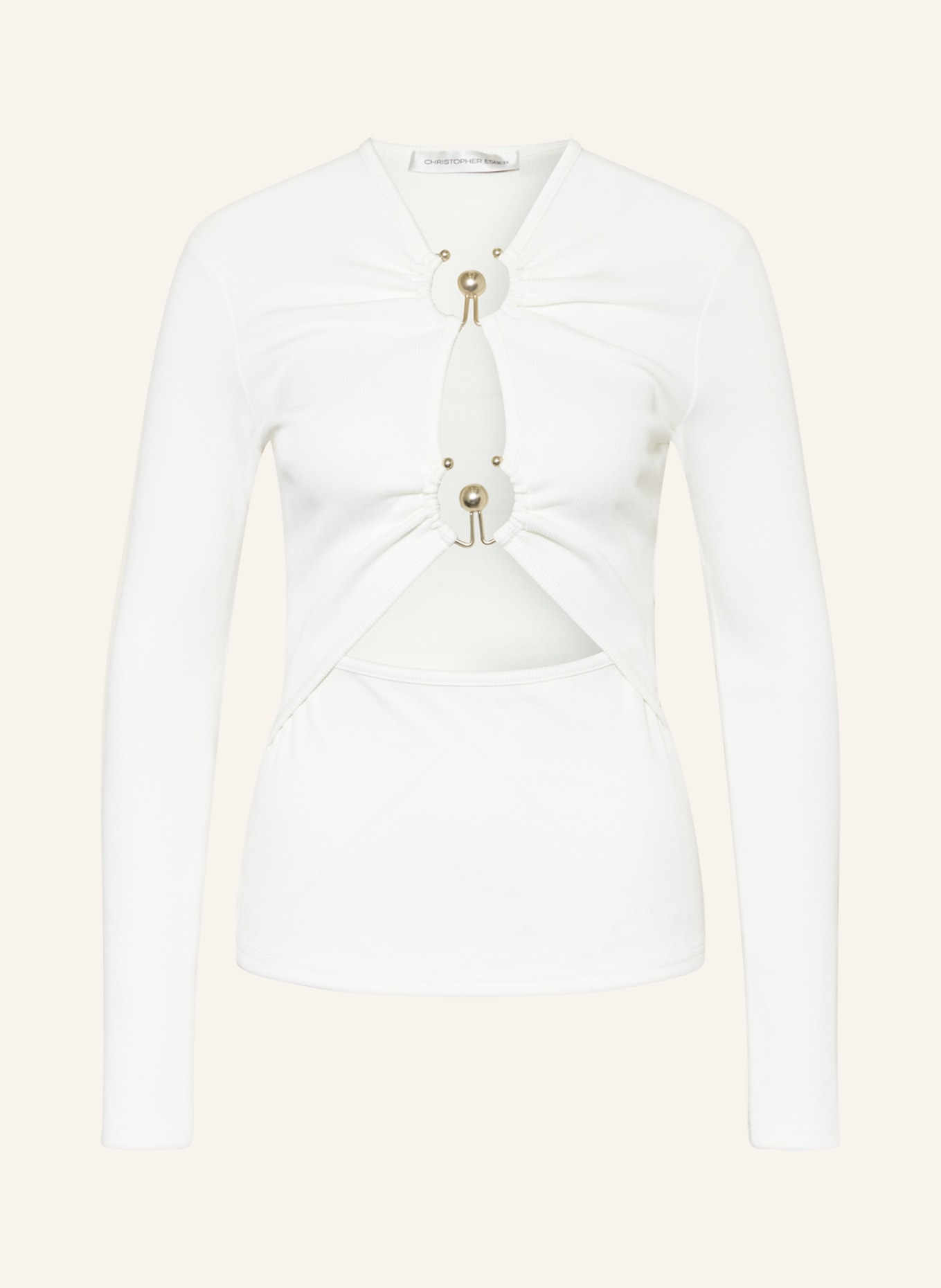 CHRISTOPHER ESBER Long sleeve shirt ORBIT with cut-outs, Color: WHITE (Image 1)