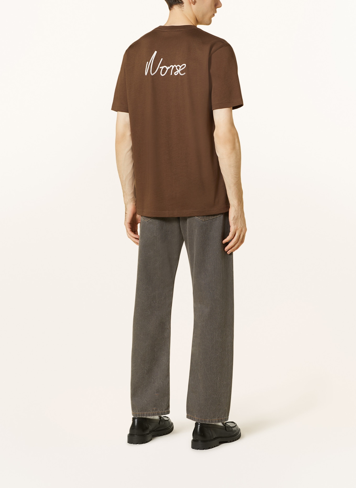 NORSE PROJECTS T-shirt JOHANNES, Color: BROWN (Image 3)