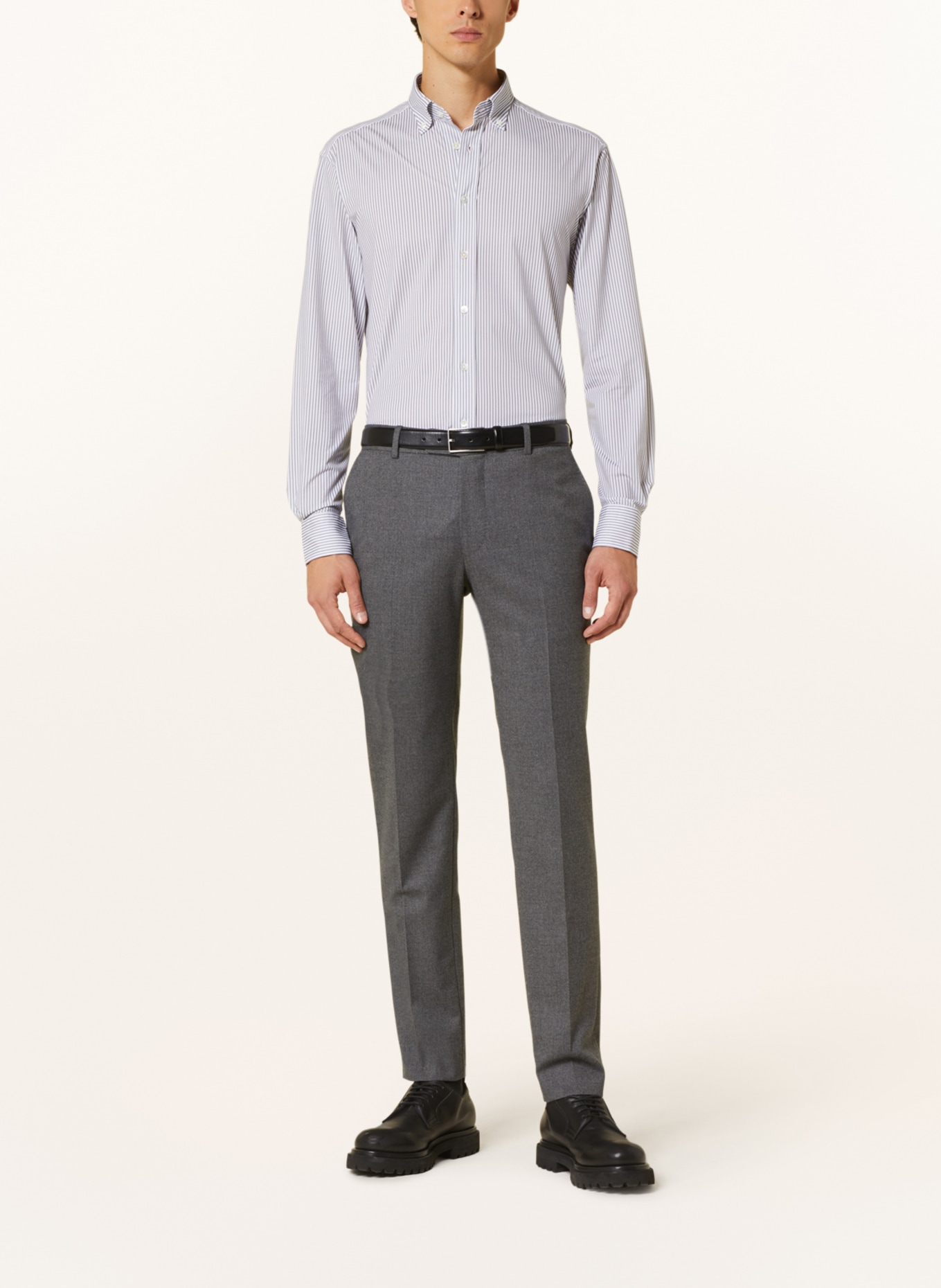 TRAIANO Jerseyhemd Slim Fit, Farbe: WEISS/ GRAU (Bild 2)