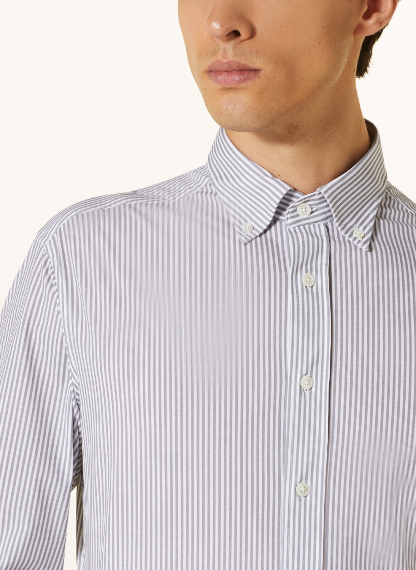 TRAIANO Jerseyhemd Slim Fit, Farbe: WEISS/ GRAU (Bild 4)