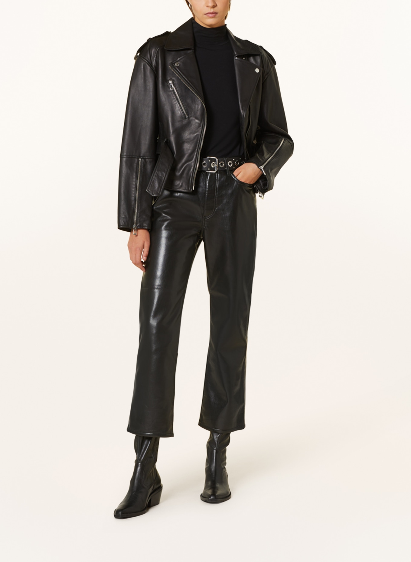 FRAME Leather trousers LE JANE, Color: BLACK (Image 2)