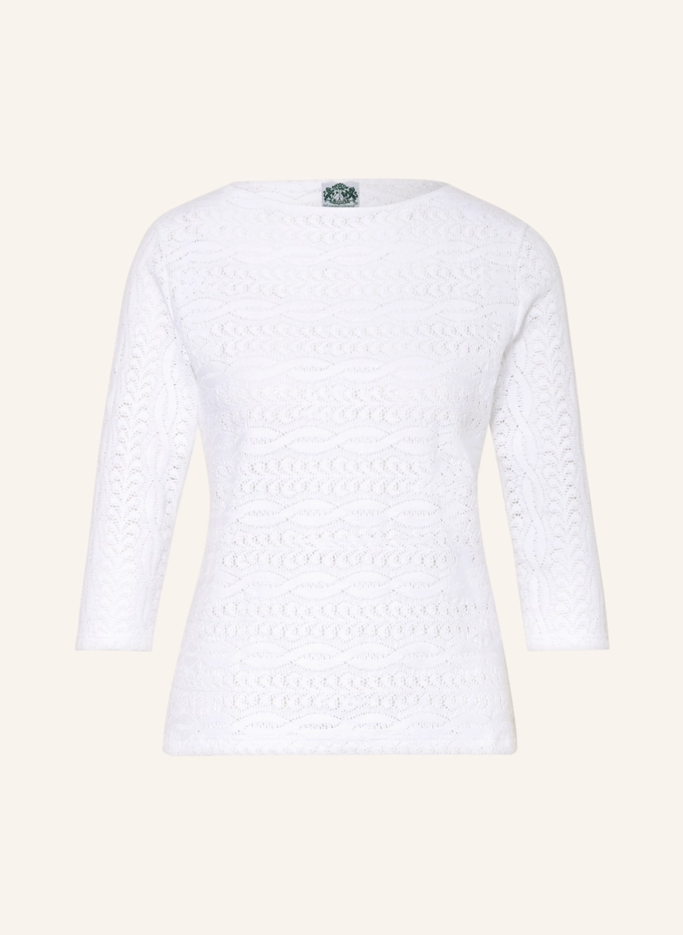 Hammerschmid Shirt made of crochet lace with 3/4 sleeves, Color: WHITE (Image 1)