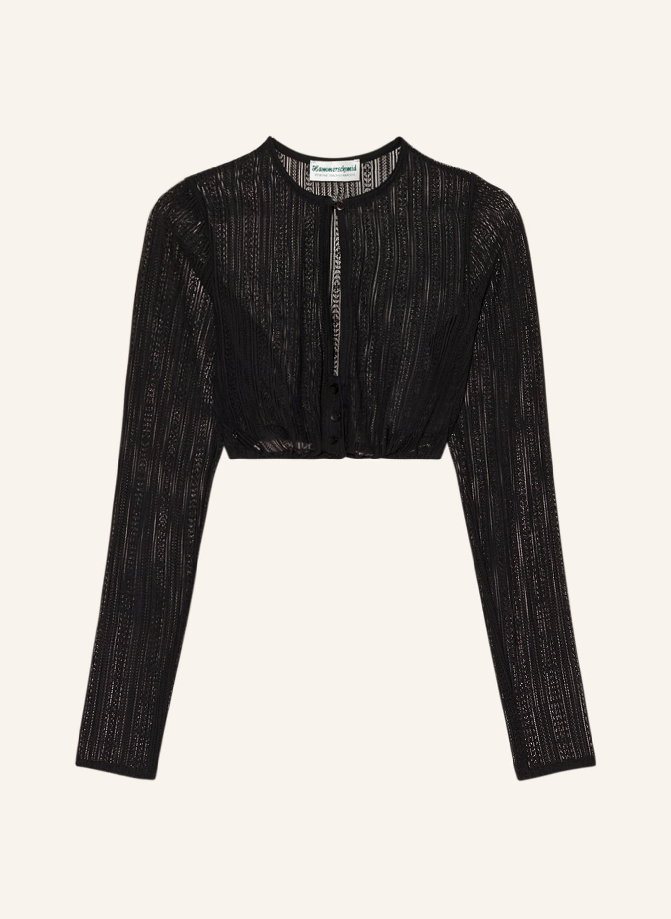 Hammerschmid Dirndl blouse made of lace, Color: BLACK (Image 1)