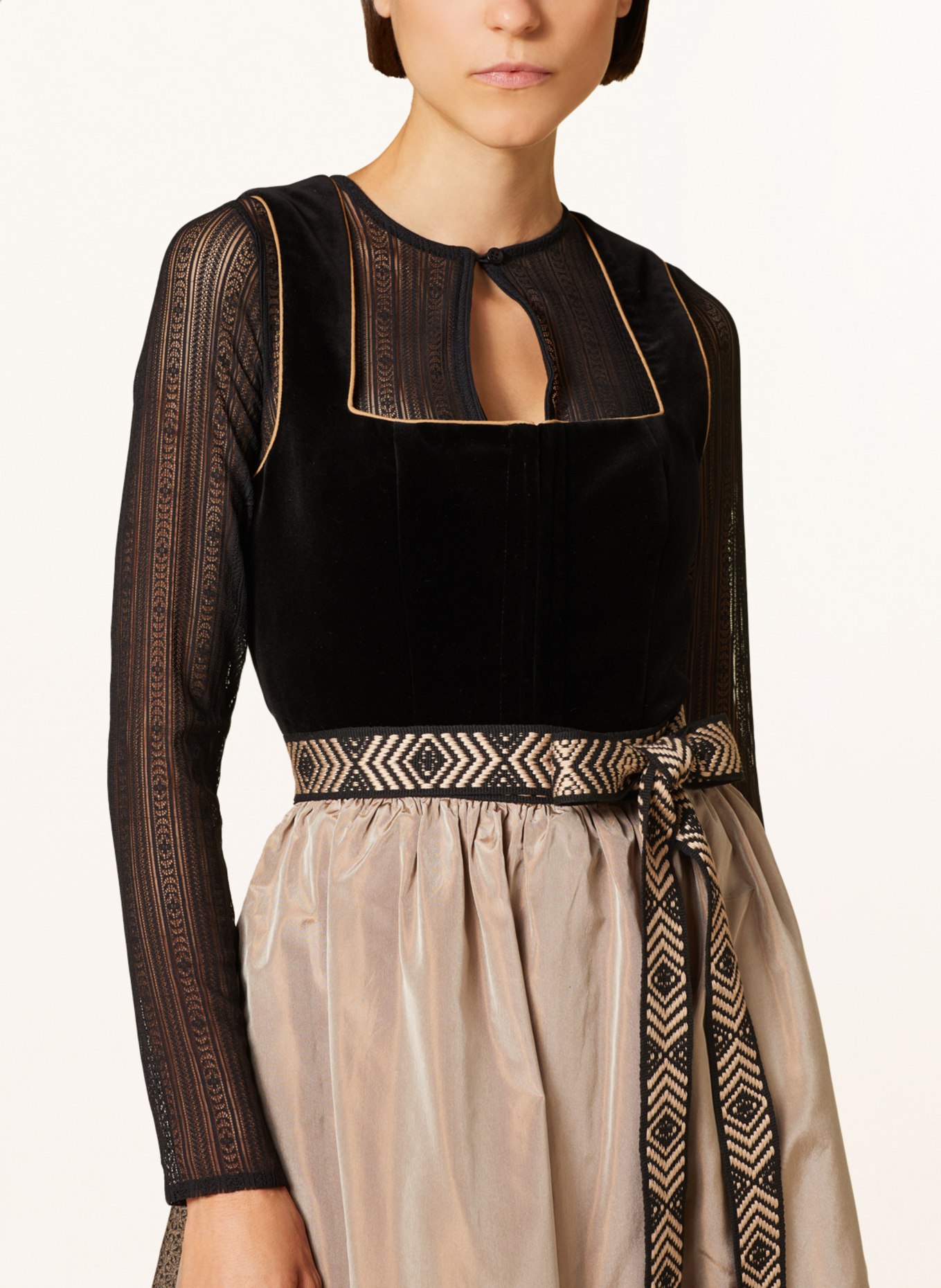 Hammerschmid Dirndl blouse made of lace, Color: BLACK (Image 3)