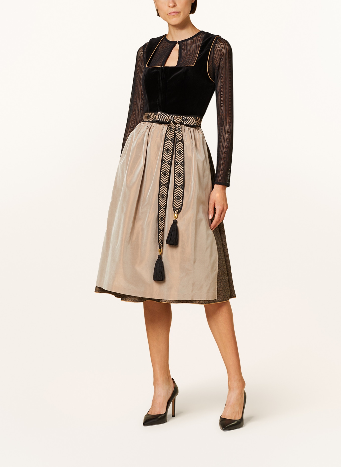 Hammerschmid Dirndl blouse made of lace, Color: BLACK (Image 4)