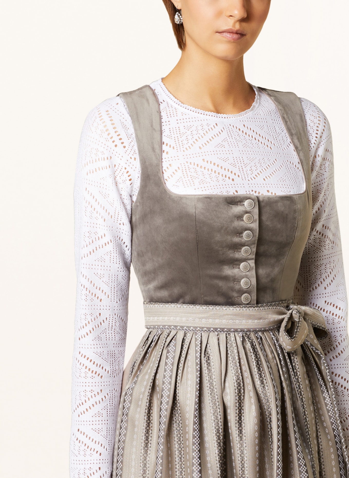Hammerschmid Dirndl blouse BETTINA in lace, Color: WHITE (Image 3)