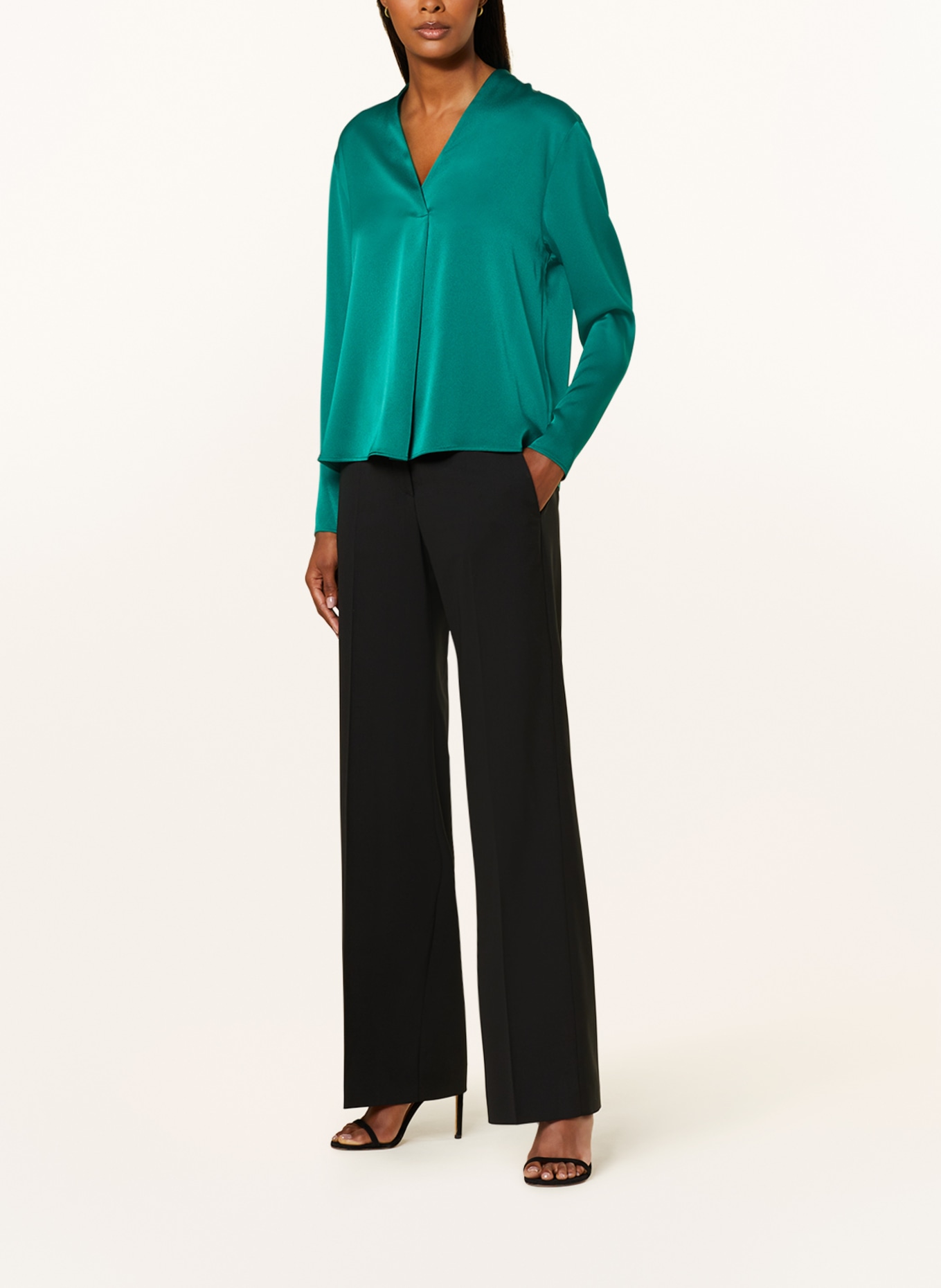 windsor. Shirt blouse in satin, Color: GREEN (Image 2)
