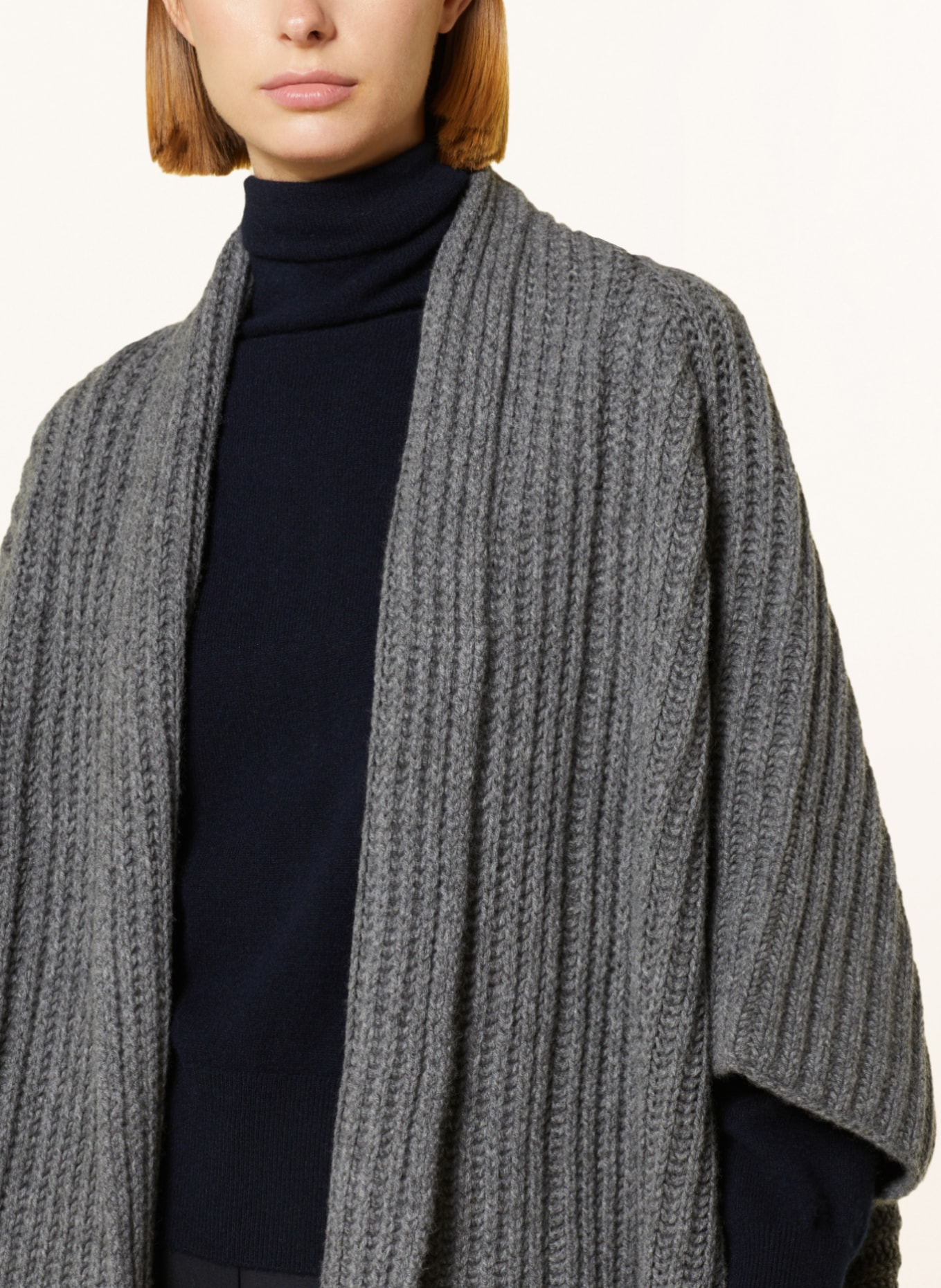 windsor. Knitted cape with cashmere, Color: GRAY (Image 4)
