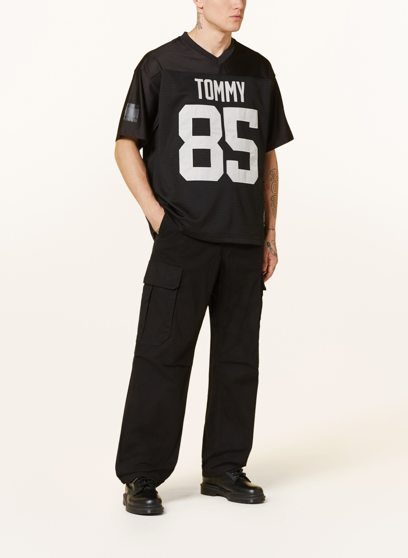 T-shirt black/ mesh made gray of JEANS TOMMY in