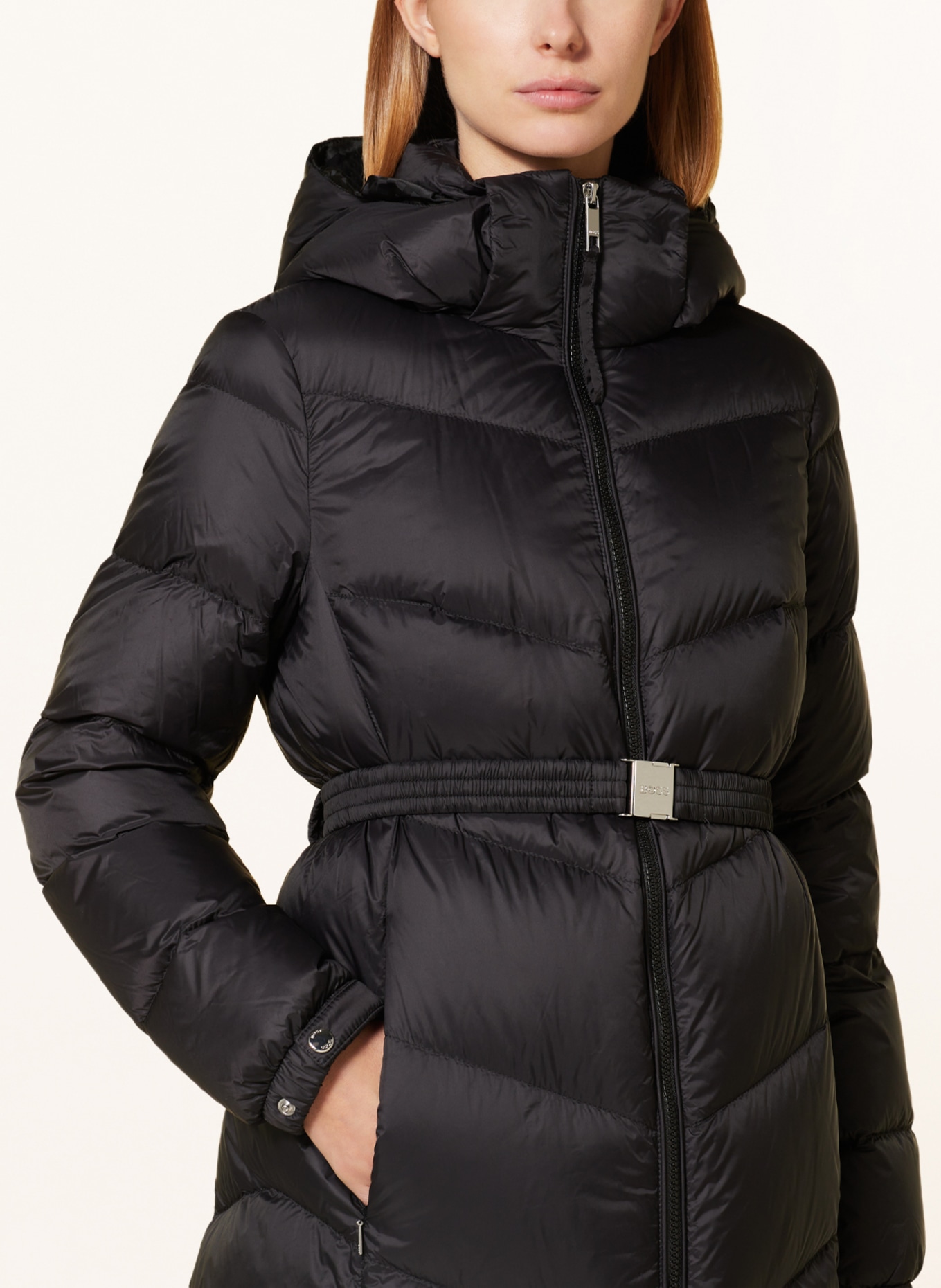 BOSS Down coat PAMAXI2 with detachable hood, Color: BLACK (Image 5)