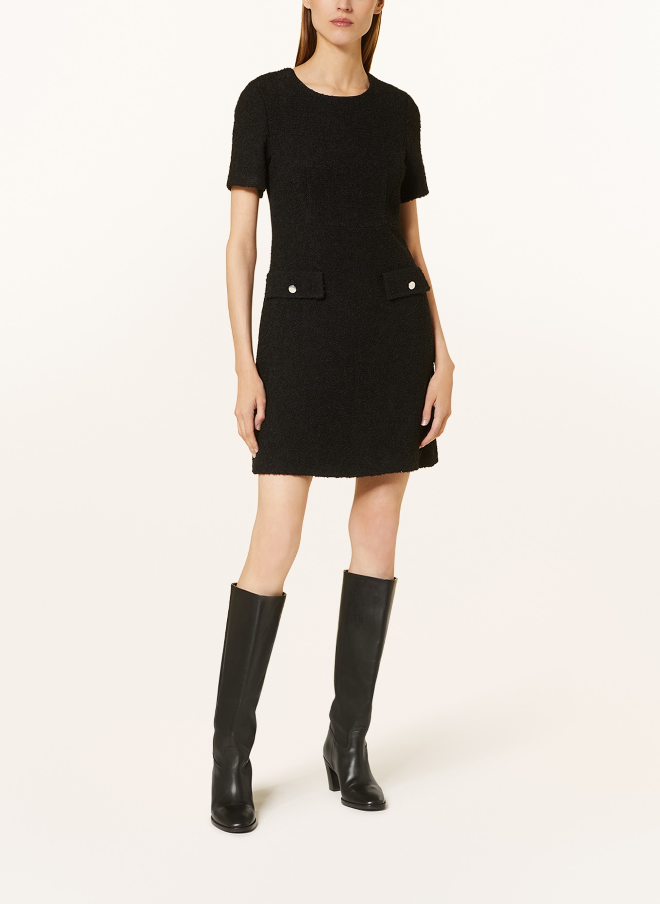 BOSS Tweed dress DOCANAH, Color: BLACK (Image 2)