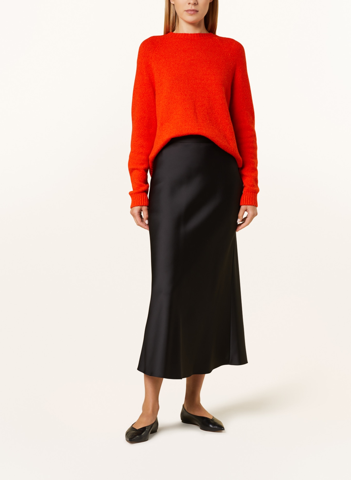 BOSS Satin skirt VINAREA, Color: BLACK (Image 2)