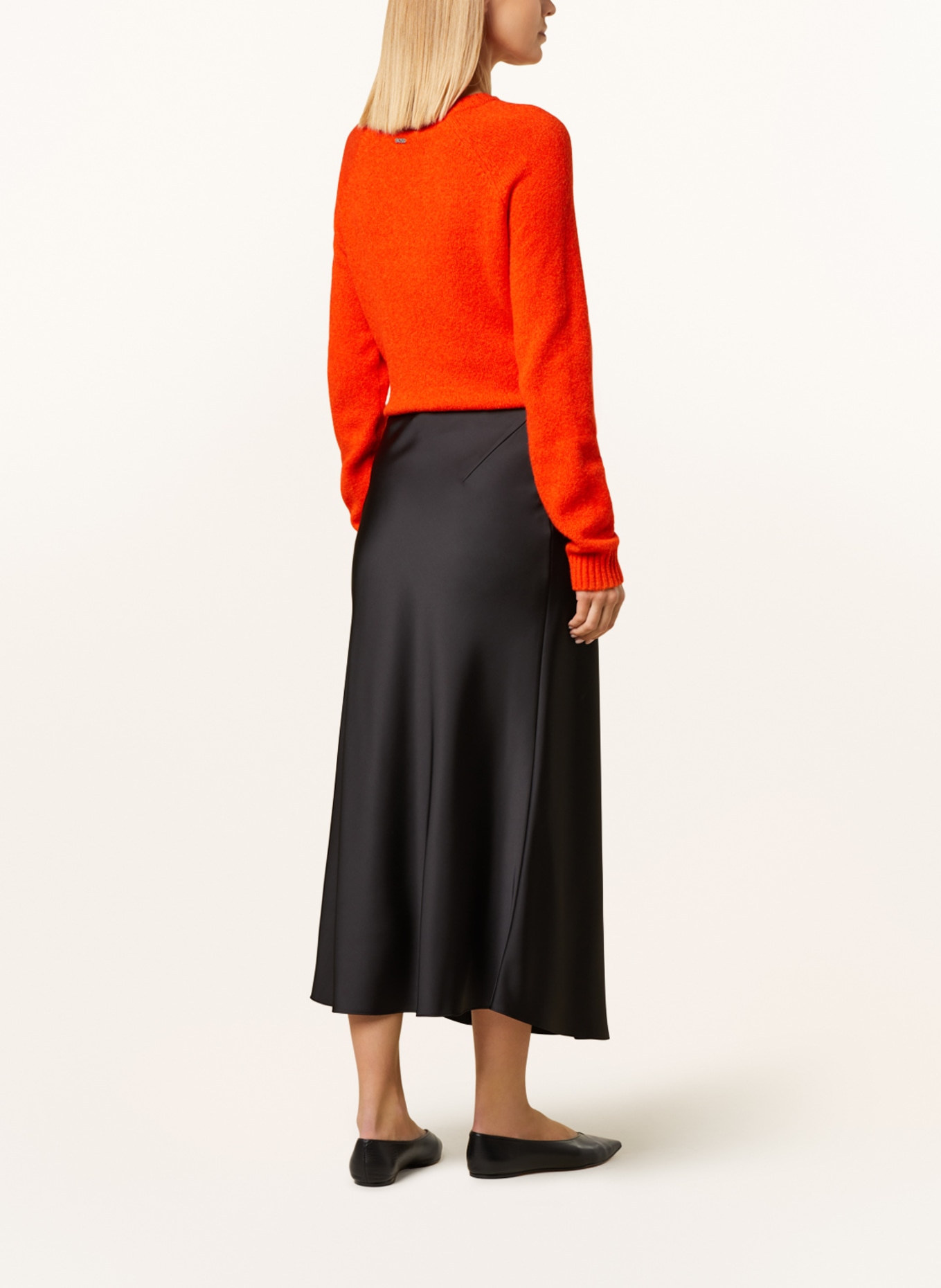 BOSS Satin skirt VINAREA, Color: BLACK (Image 3)