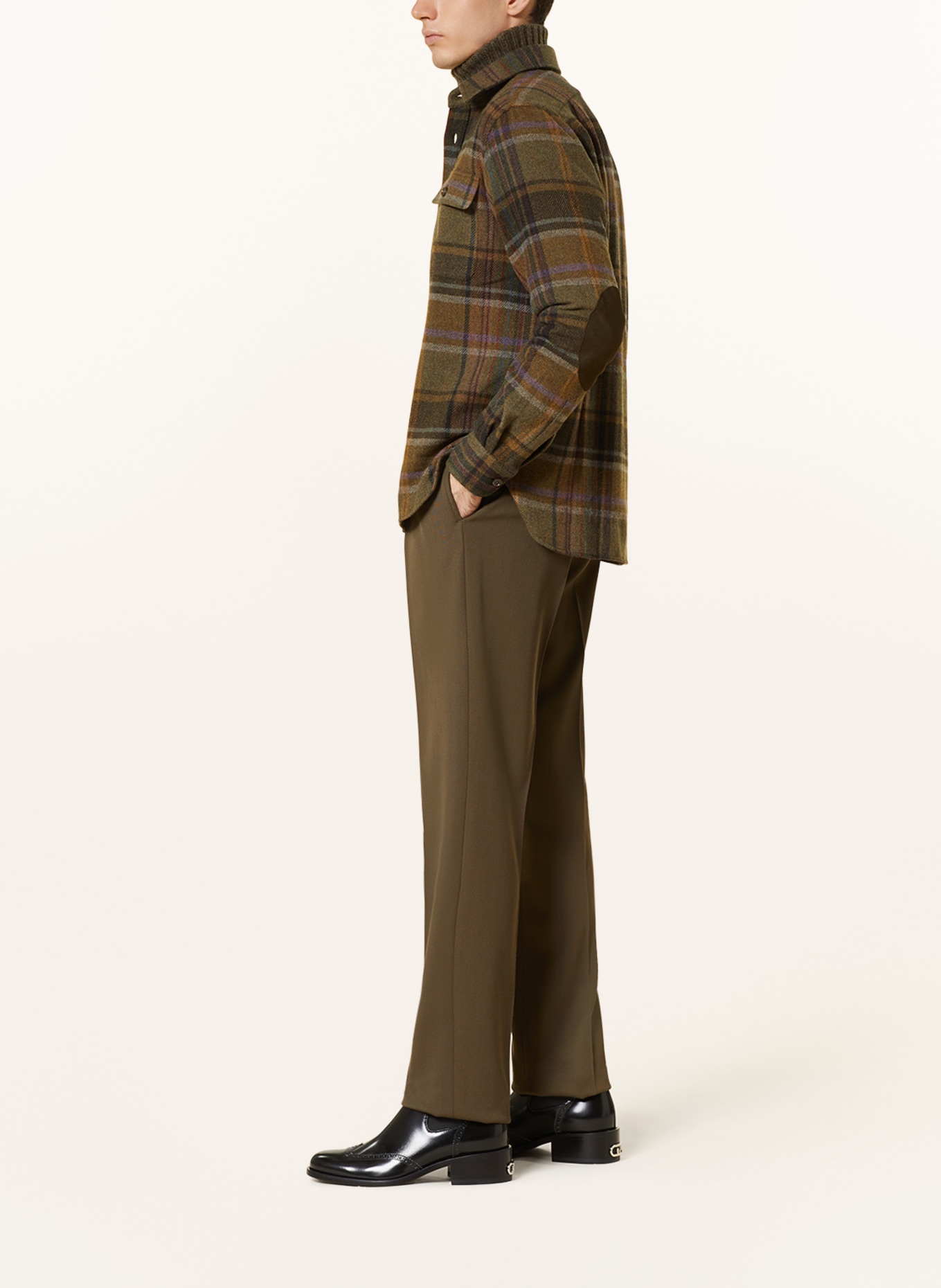 RALPH LAUREN PURPLE LABEL Trousers regular fit, Color: OLIVE (Image 4)