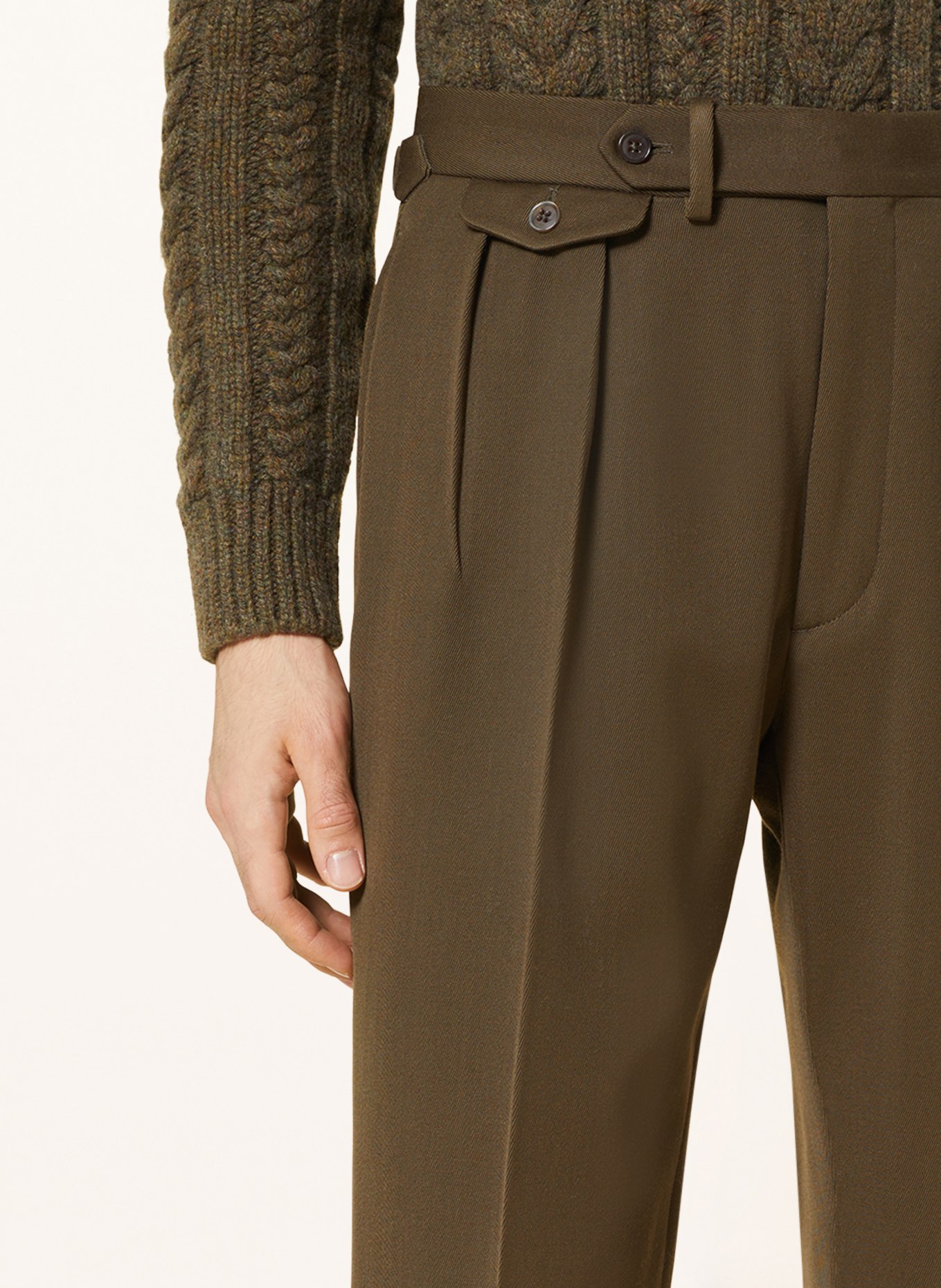 RALPH LAUREN PURPLE LABEL Trousers regular fit, Color: OLIVE (Image 5)