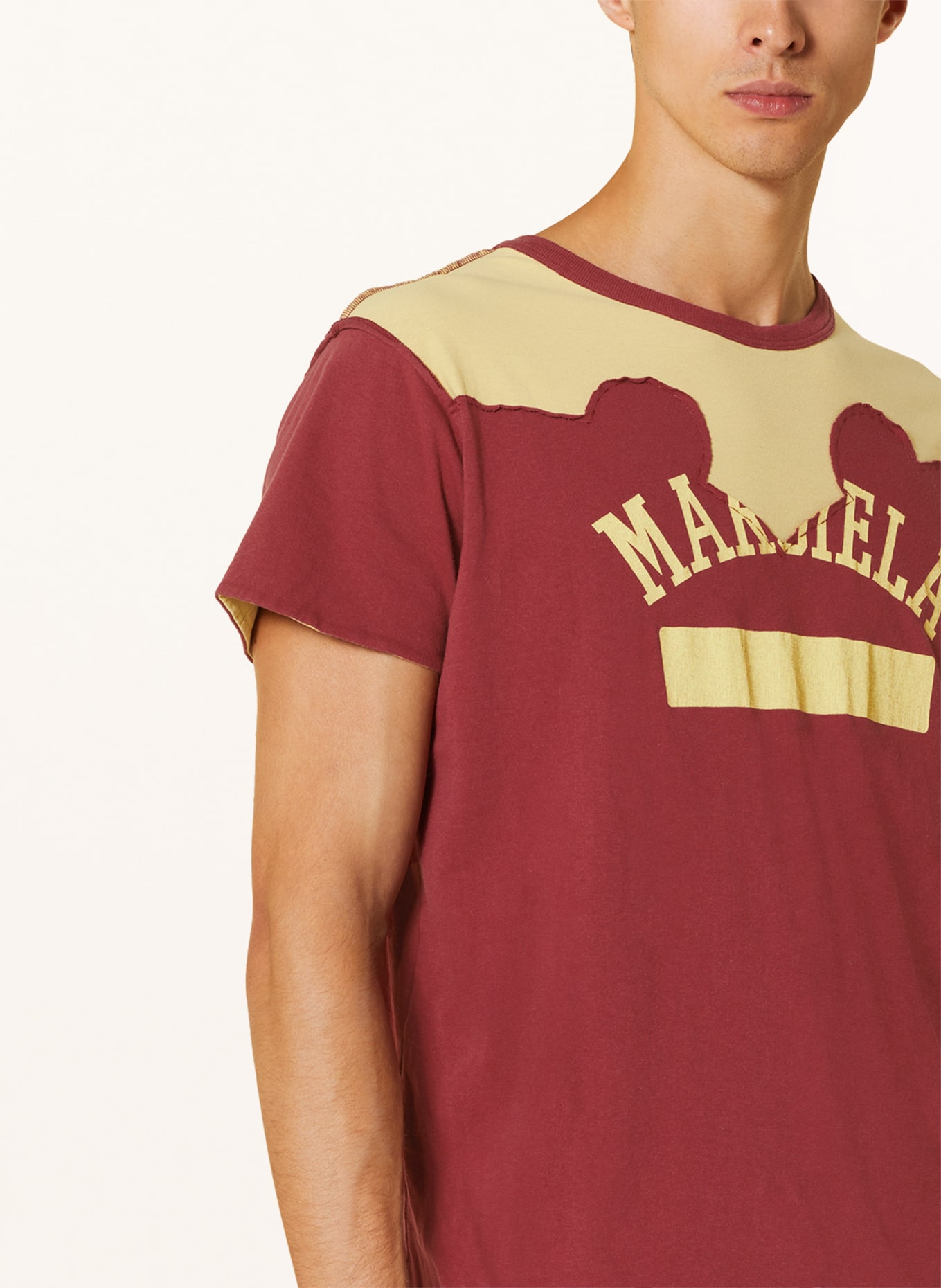 Maison Margiela T-shirt, Kolor: CIEMNOCZERWONY/ ŻÓŁTY (Obrazek 4)