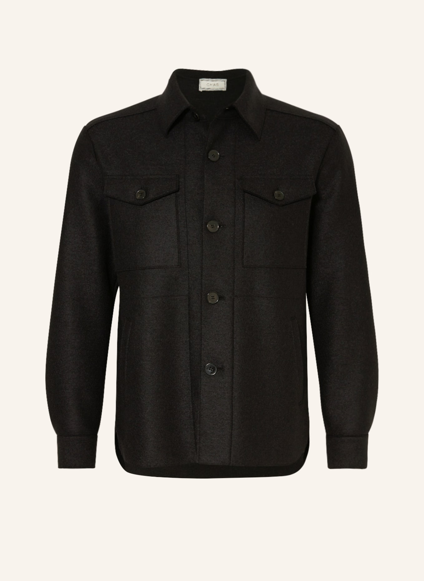 HARRIS WHARF LONDON Overshirt, Color: BLACK (Image 1)