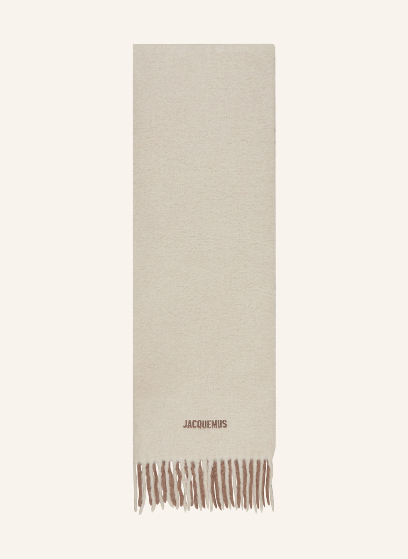 JACQUEMUS Szal z alpaki L' ECHARPE MOISSON: BEŻOWY/ KREMOWY