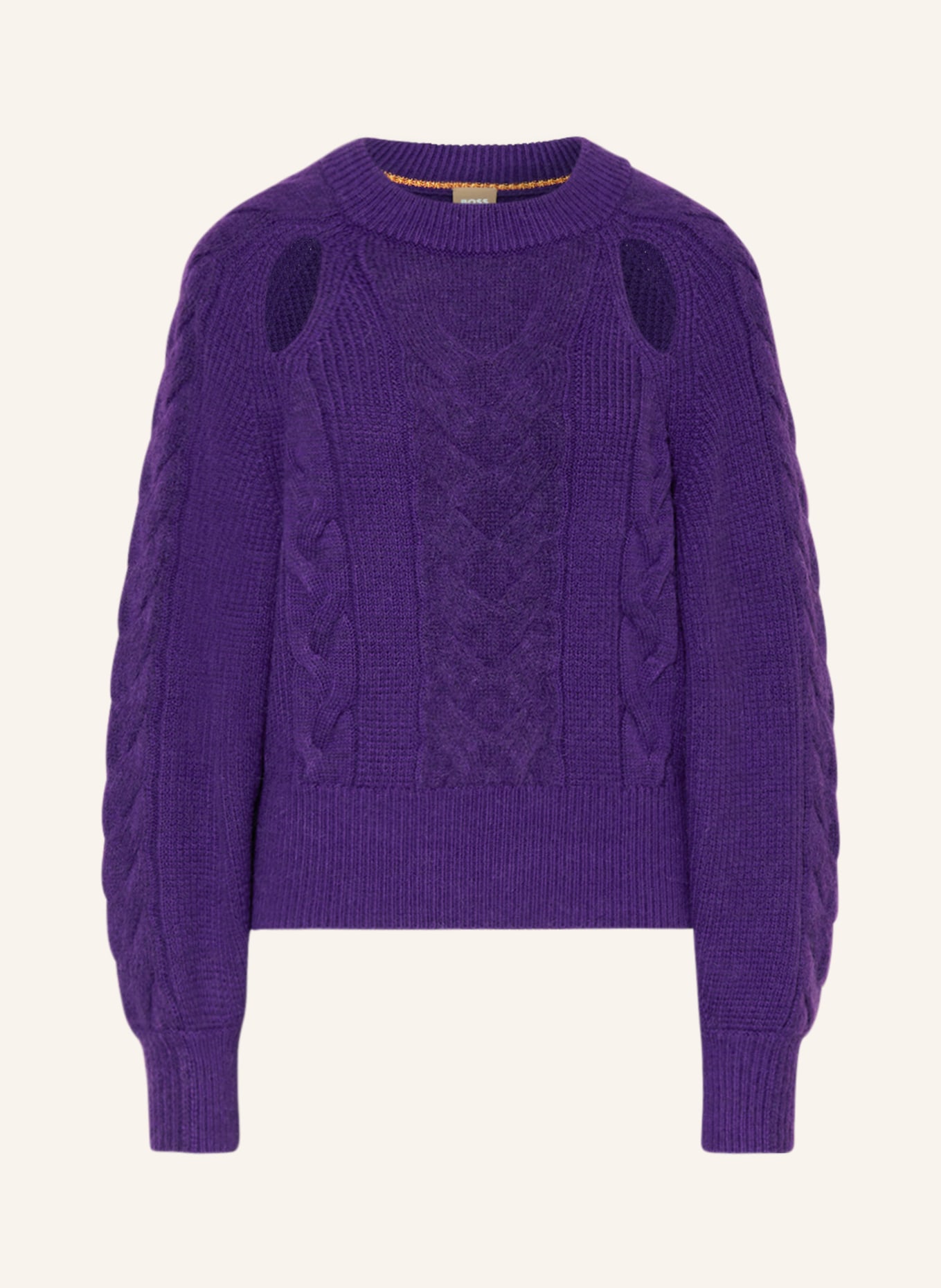 BOSS Sweater FABLESSA with cut-outs, Color: DARK PURPLE (Image 1)