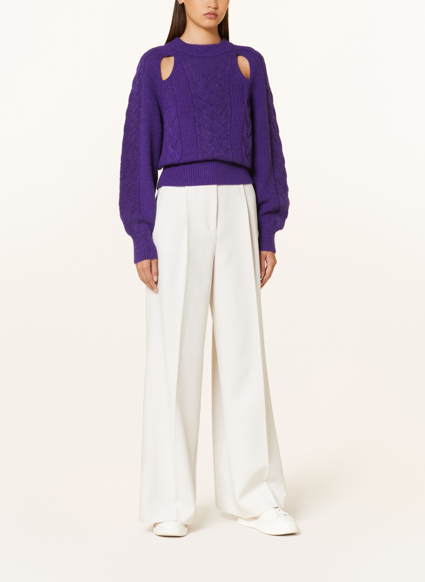 BOSS Sweater FABLESSA with cut-outs, Color: DARK PURPLE (Image 2)