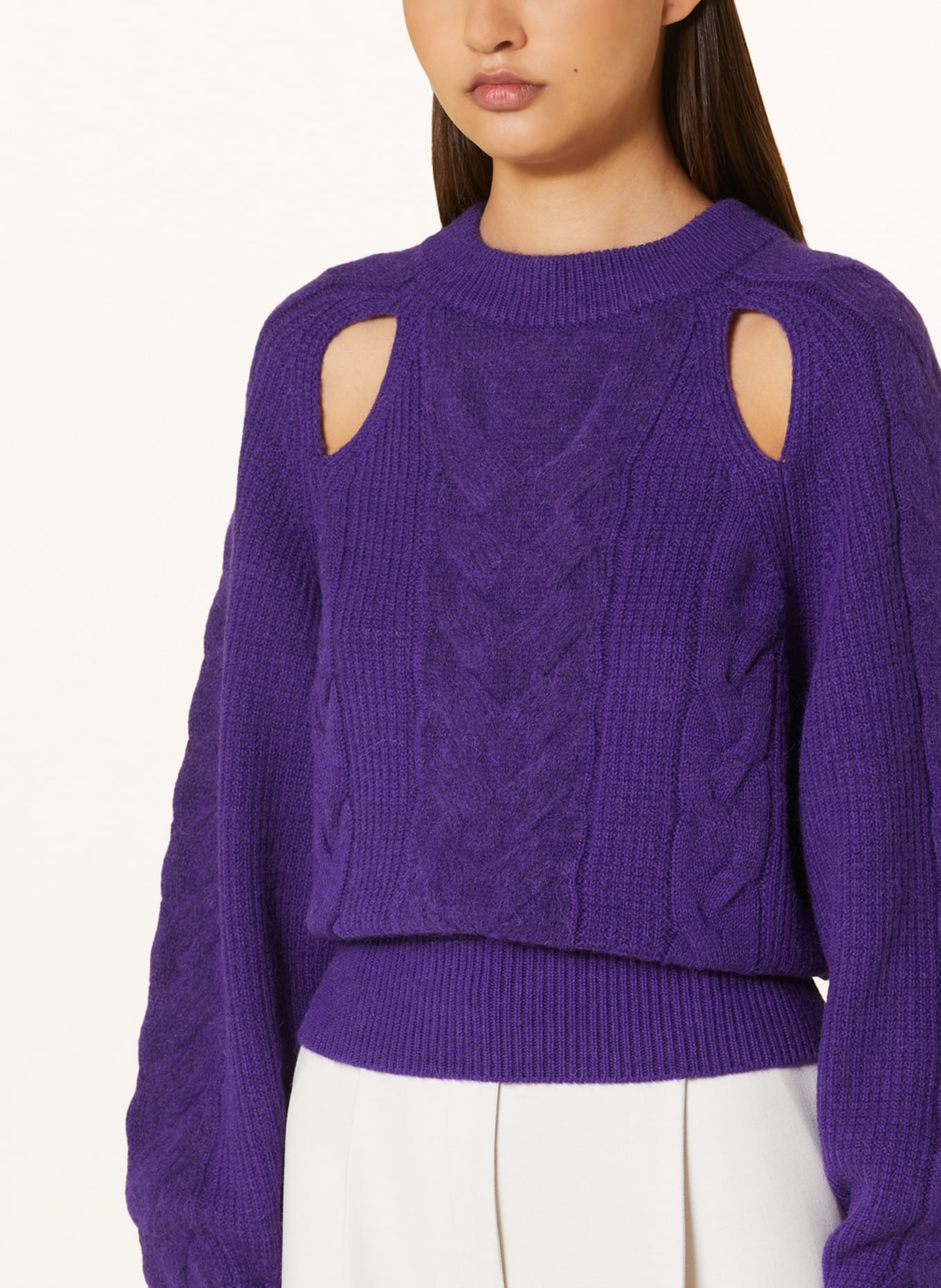BOSS Sweater FABLESSA with cut-outs, Color: DARK PURPLE (Image 4)