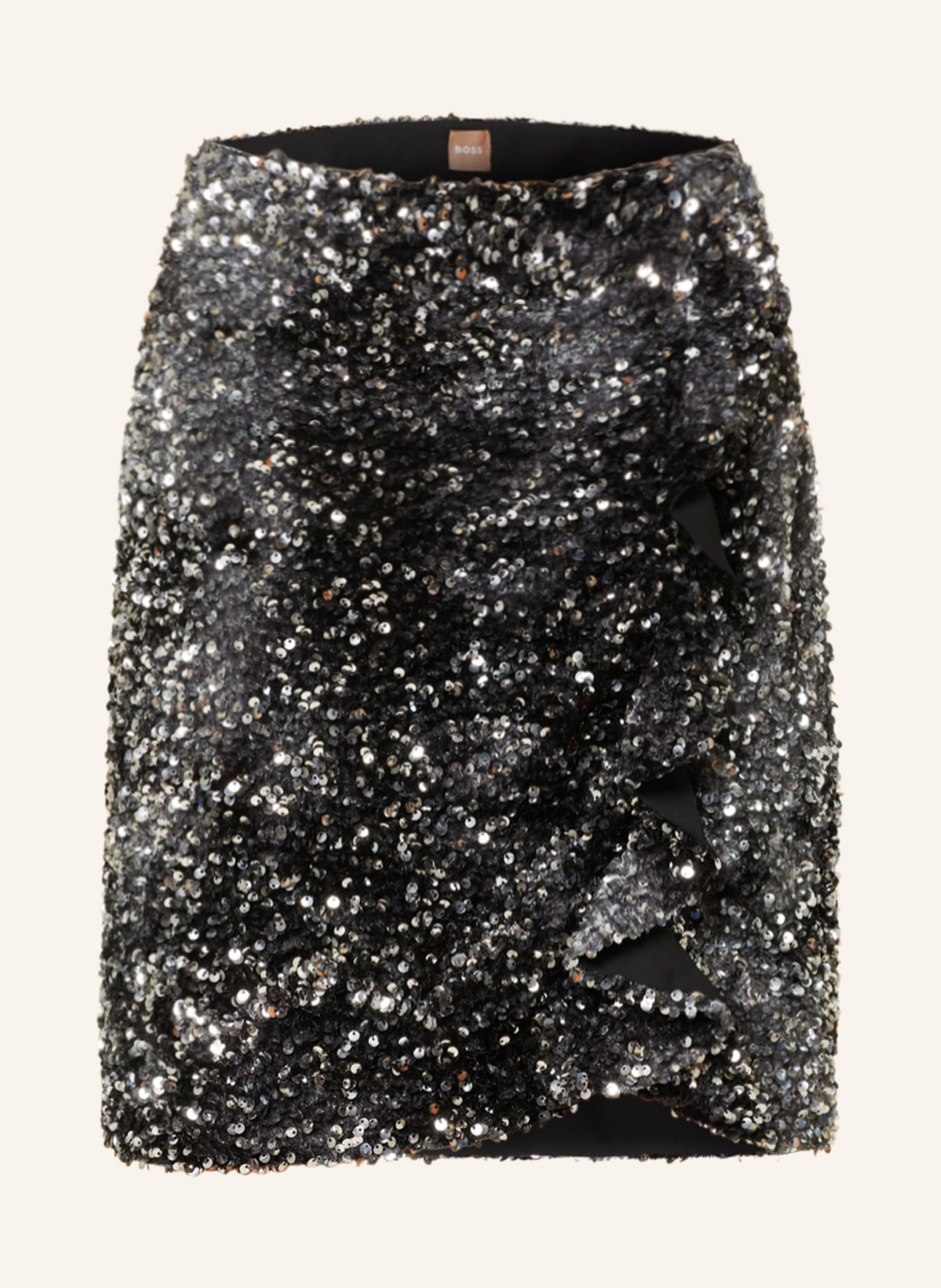 BOSS Skirt VALYA with sequins, Color: BLACK/ SILVER (Image 1)