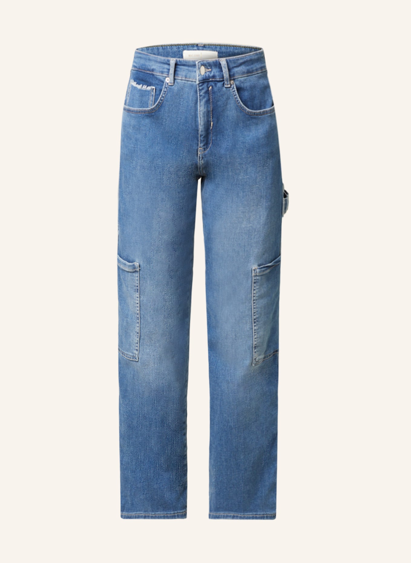 Washed Pocket Patched Cargo Jeans