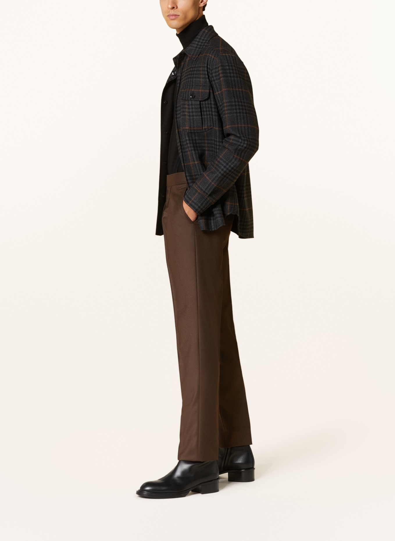 Brioni Trousers MELBOURNE regular fit, Color: DARK BROWN (Image 4)