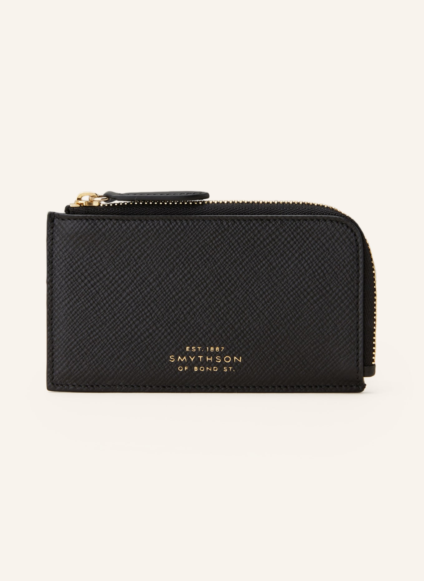 SMYTHSON Card case PANAMA with coin compartment, Color: BLACK (Image 1)
