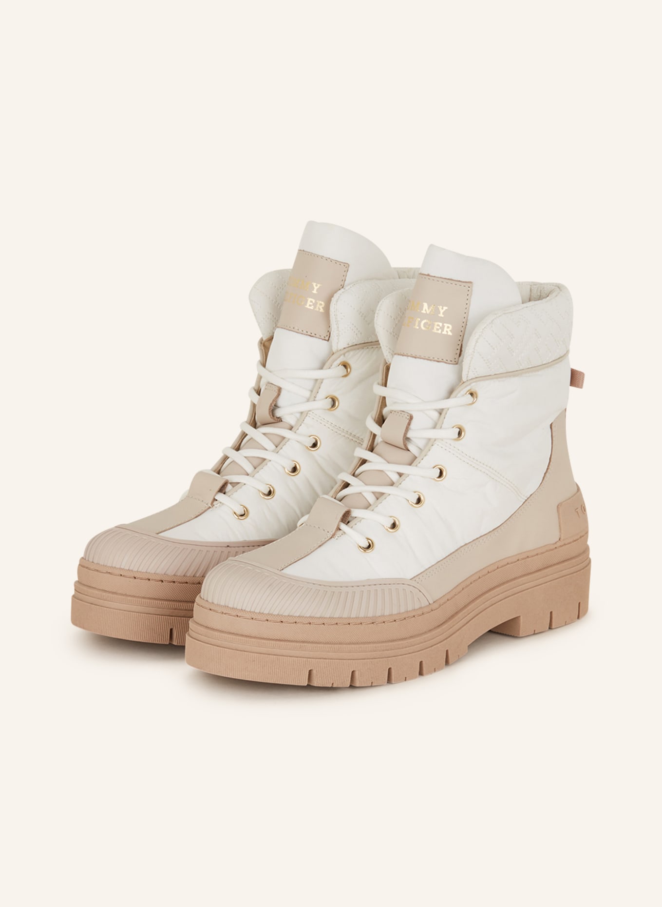 TOMMY HILFIGER Lace-up boots, Color: WHITE/ BEIGE (Image 1)