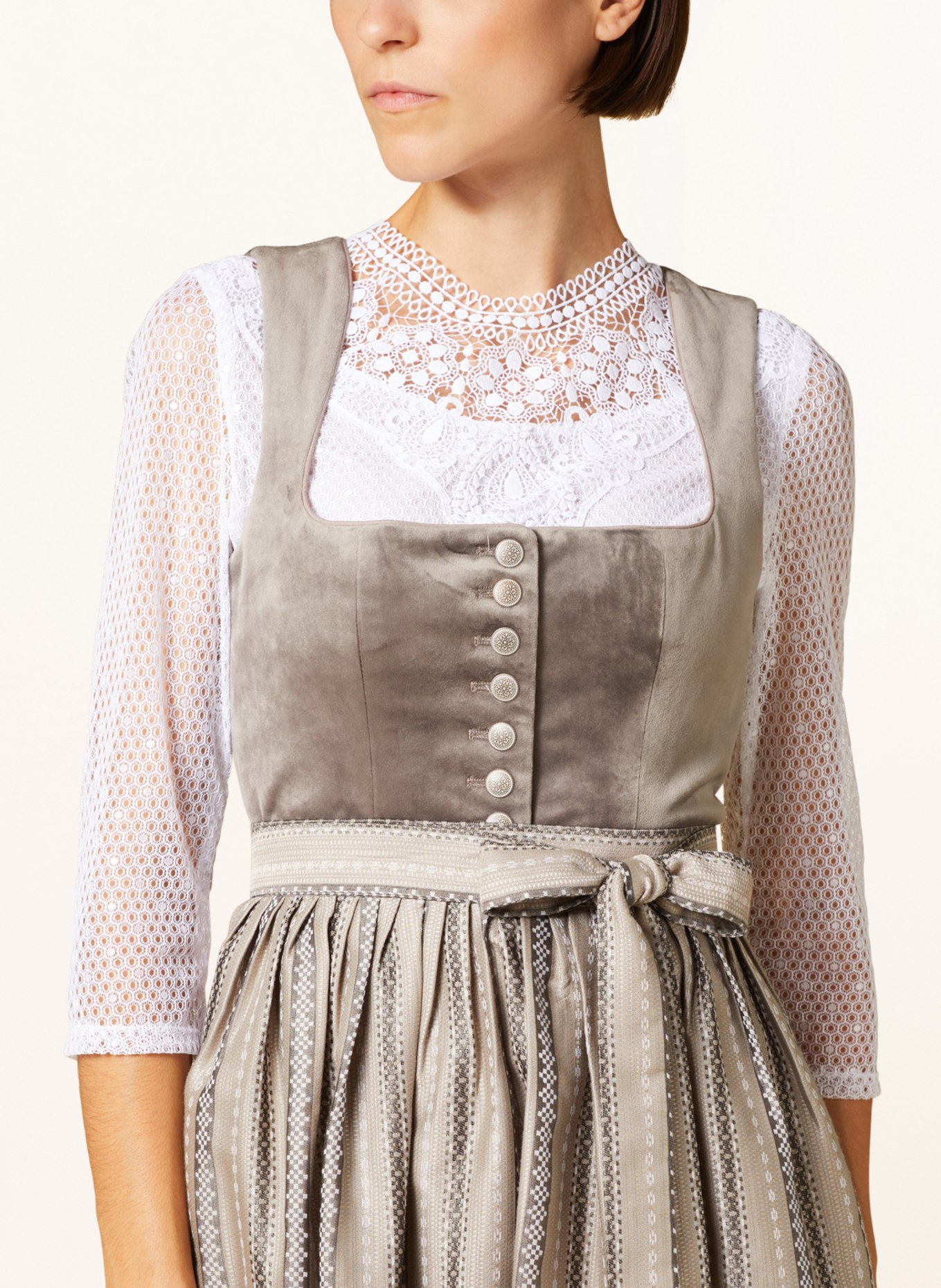 WALDORFF Dirndl blouse made of crochet lace, Color: WHITE (Image 3)